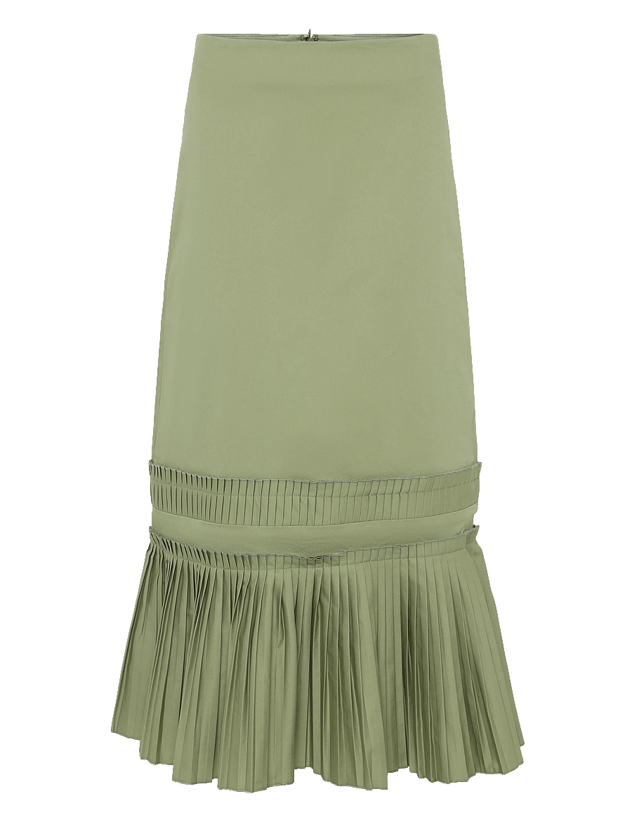 Laagam - LEAH KHAKI MIDI SKIRT - plisserede nederdele - khaki - 1
