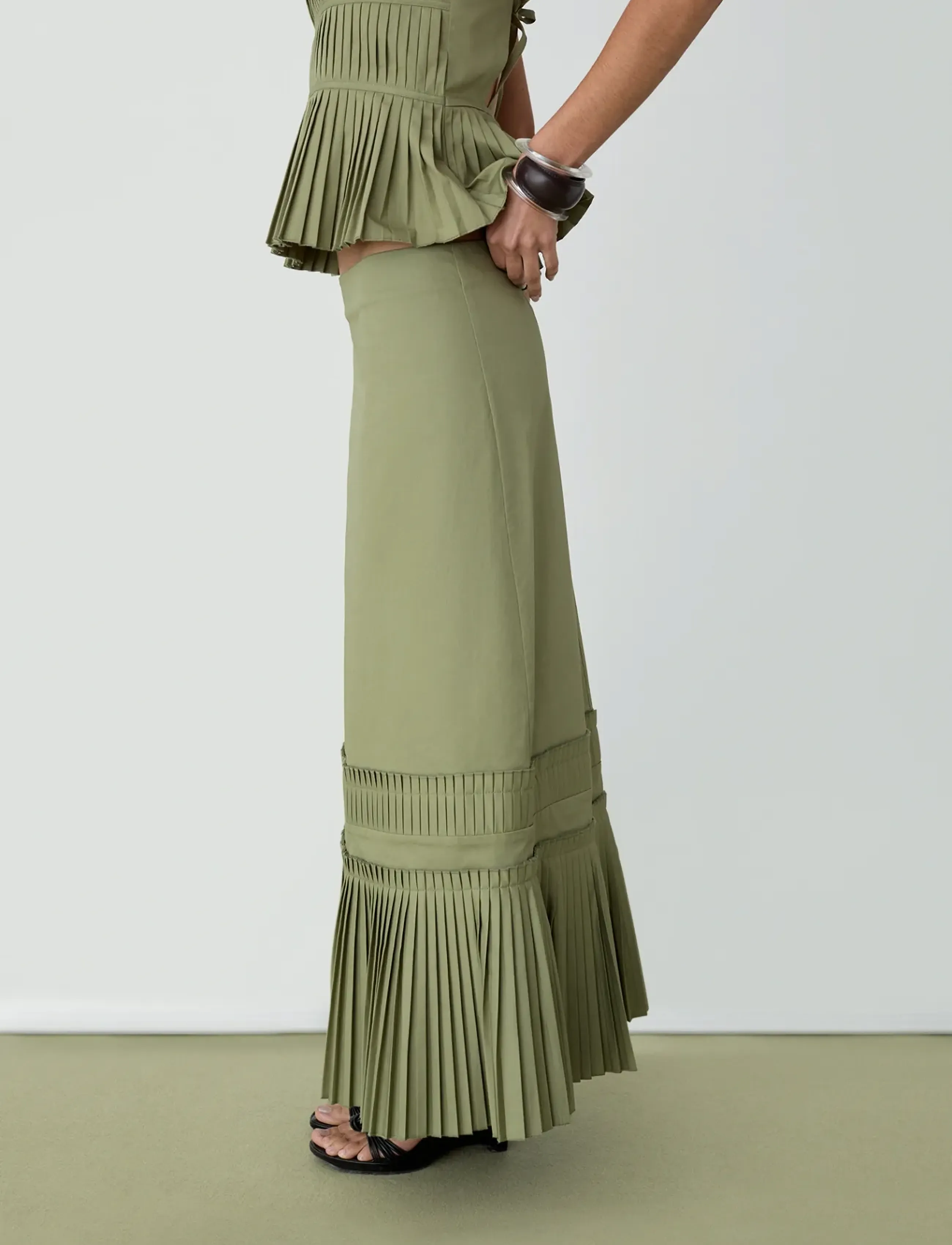 Laagam - LEAH KHAKI MIDI SKIRT - khaki - 2