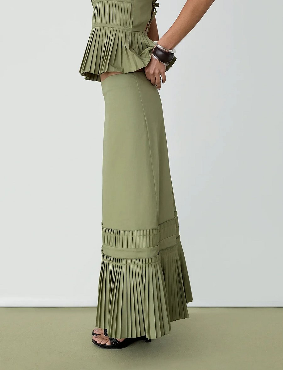 Laagam - LEAH KHAKI MIDI SKIRT - khaki - 2
