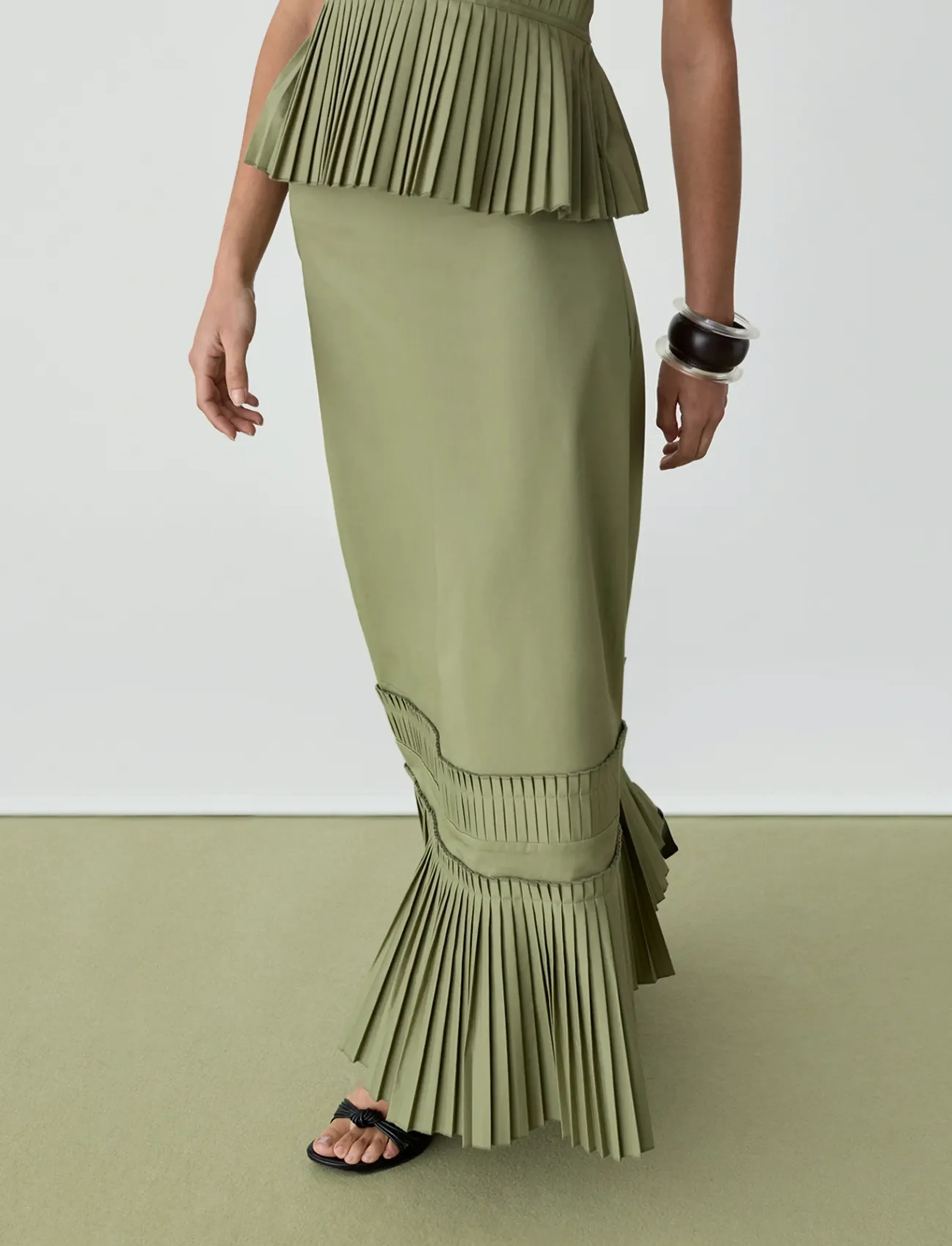 Laagam - LEAH KHAKI MIDI SKIRT - khaki - 3