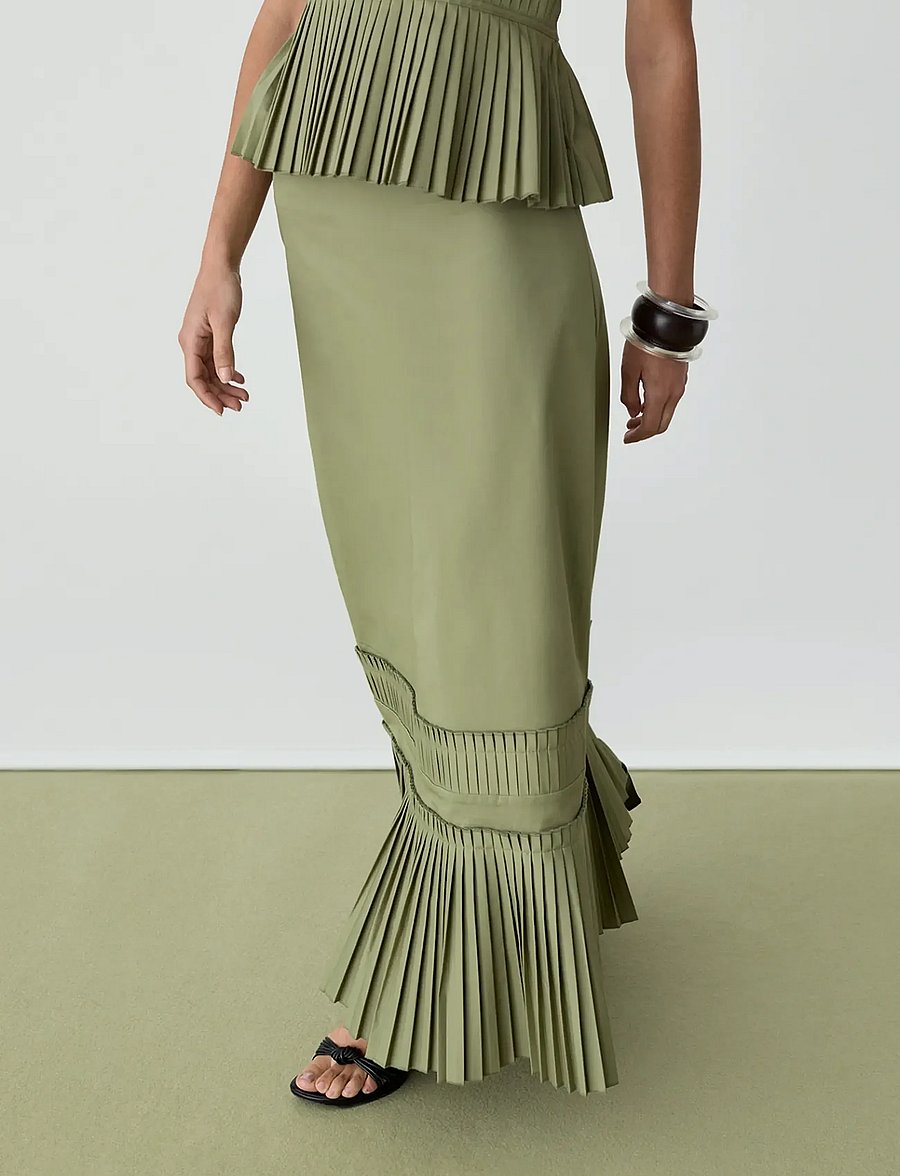 Laagam - LEAH KHAKI MIDI SKIRT - khaki - 3
