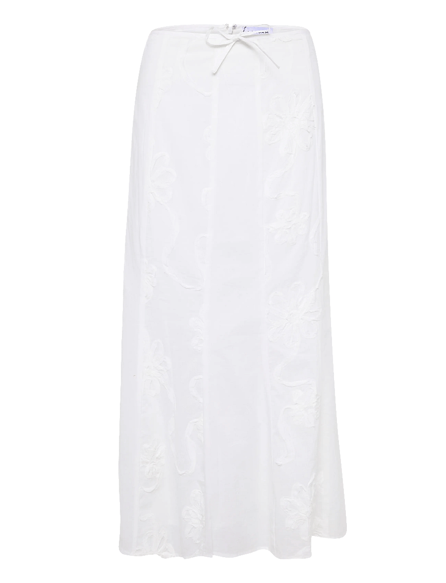 Laagam - LILA WHITE MIDI SKIRT - midi kjolar - white - 1