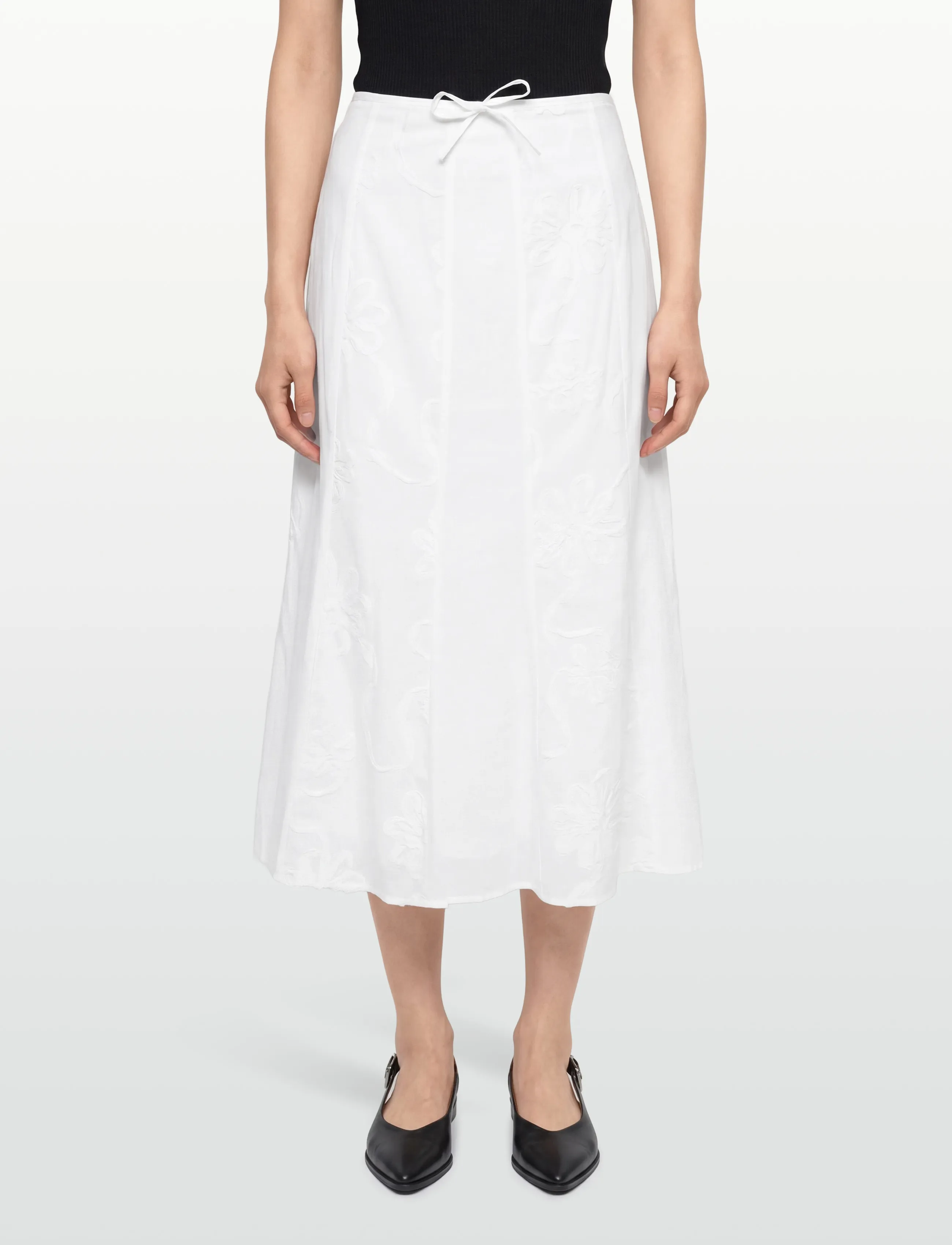 Laagam - LILA WHITE MIDI SKIRT - midi kjolar - white - 3
