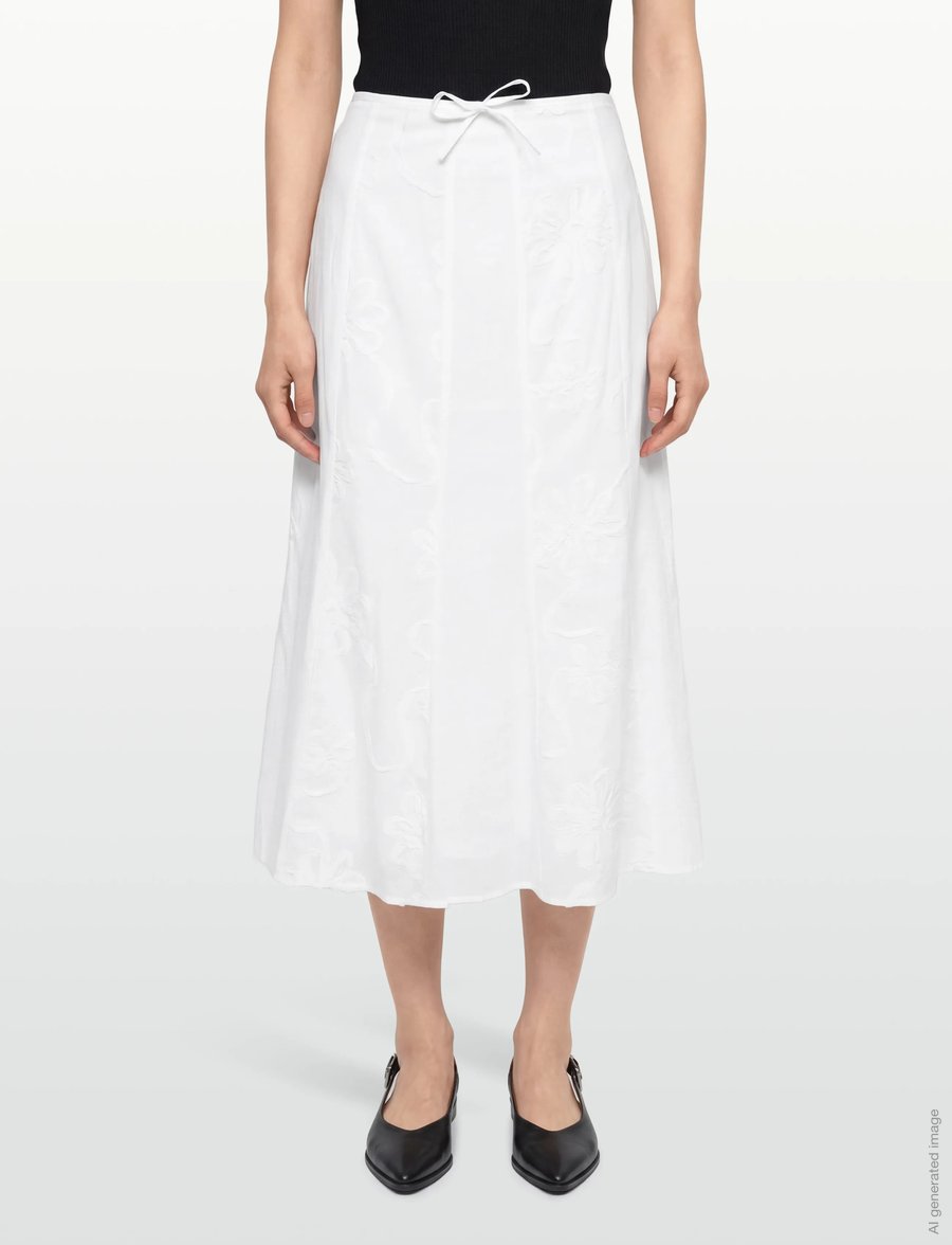 Laagam - LILA WHITE MIDI SKIRT - midi kjolar - white - 3