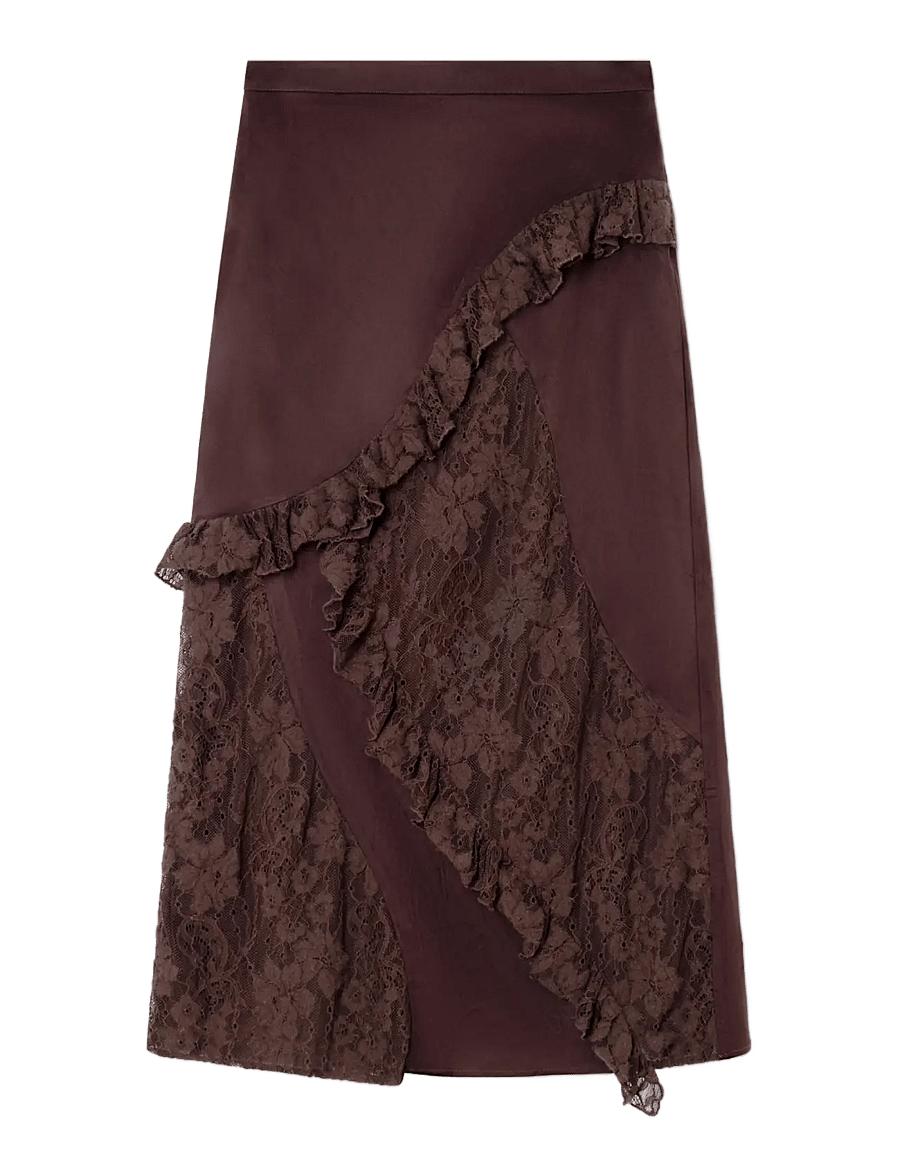 Laagam - PAOLS BROWN MIDI SKIRT - midi-röcke - brown - 0