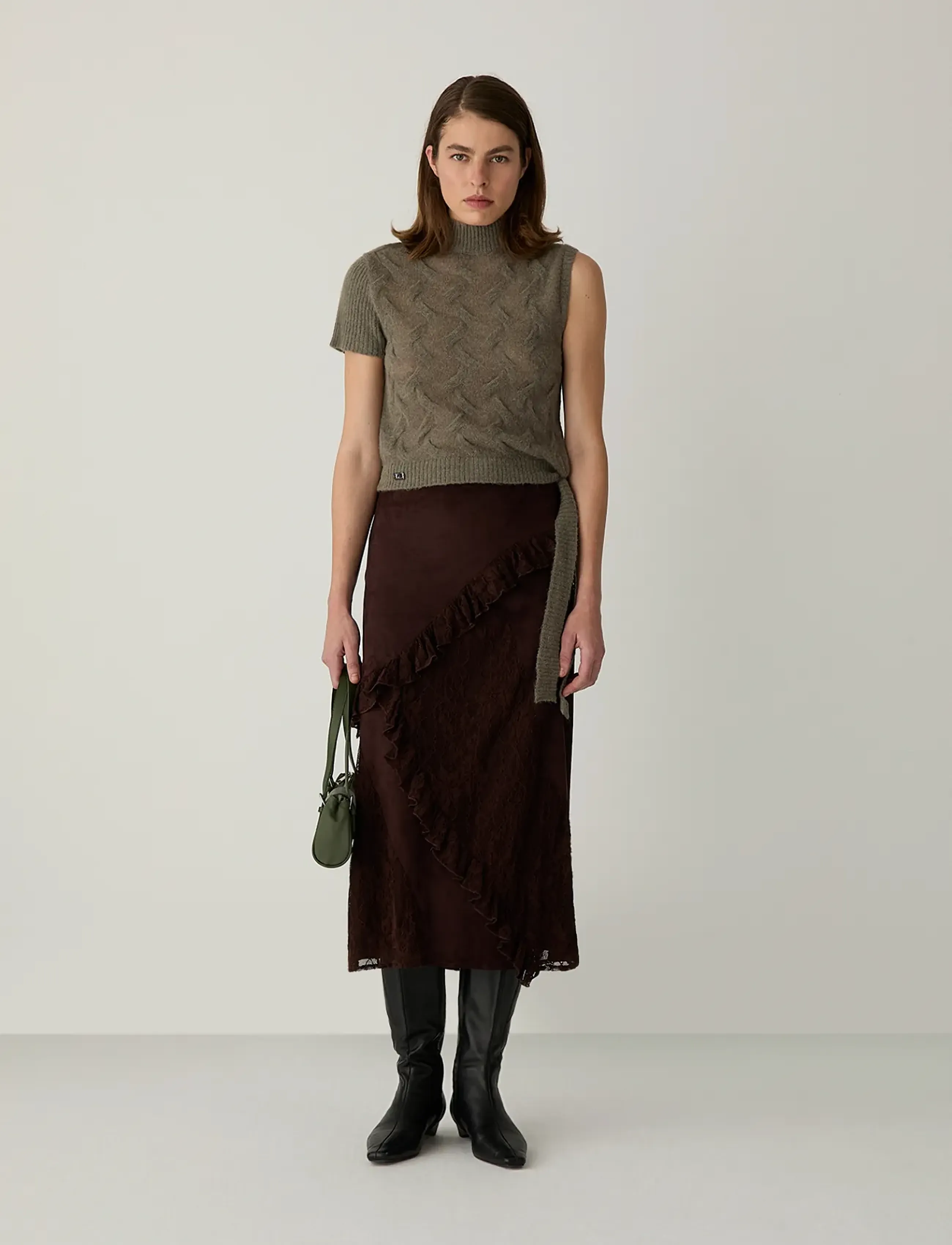 Laagam PAOLS BROWN MIDI SKIRT - Röcke - BROWN / brown