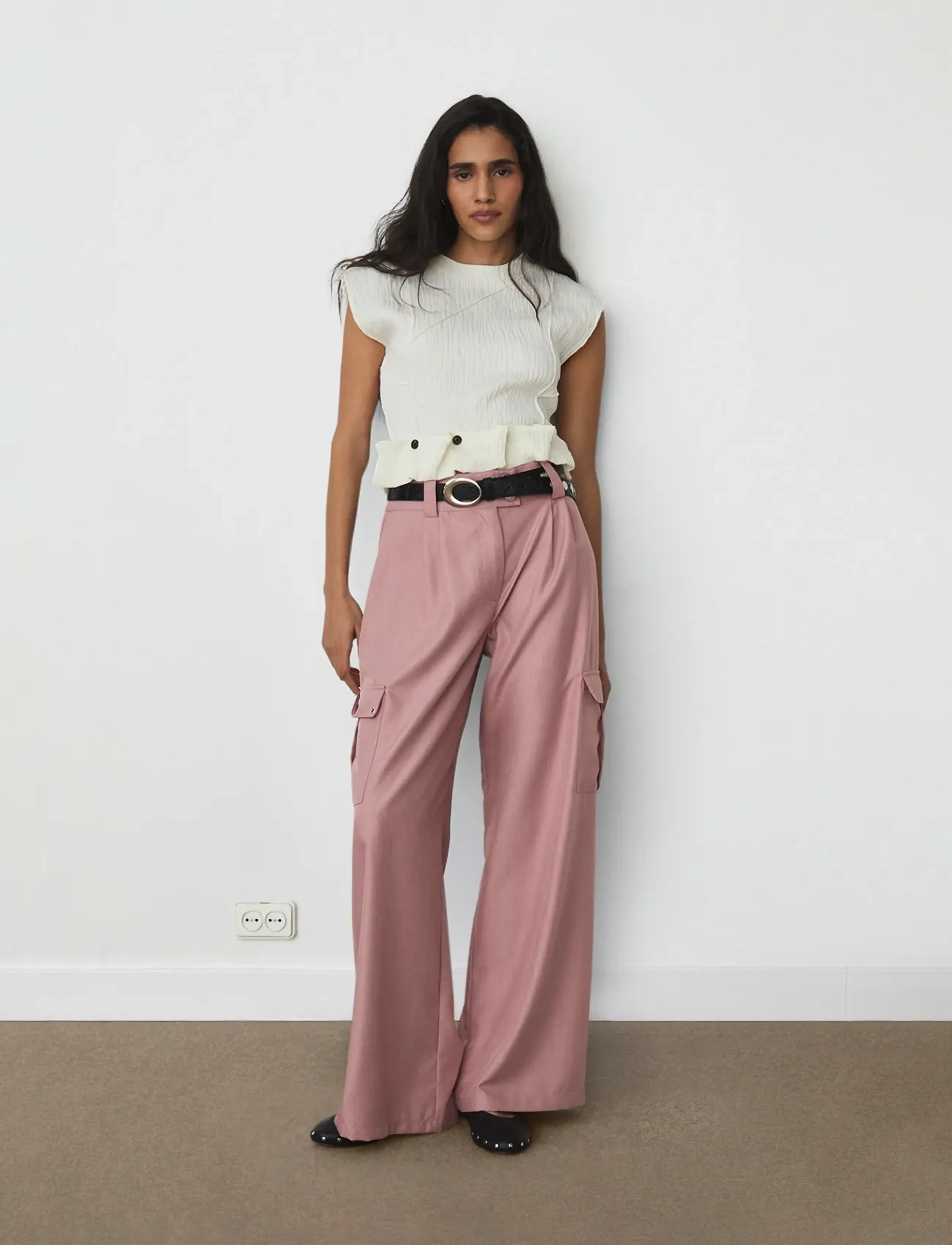 Laagam Zania Ecru Top, S, Cream, Bluser > Kortærmede, Dame
