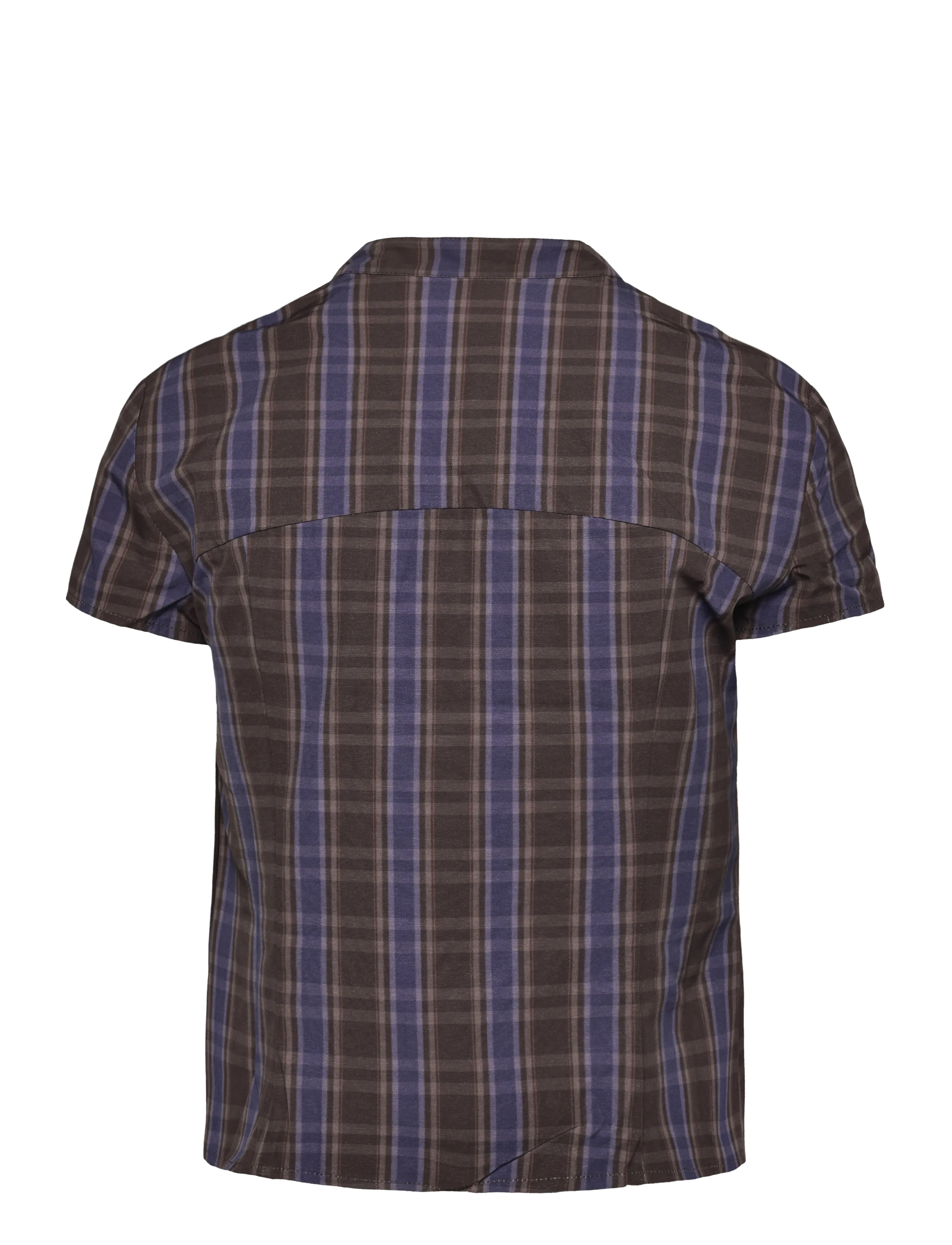 Laagam - AZURA BROWN SQUARED TOP - kurzärmlige hemden - brown - 1