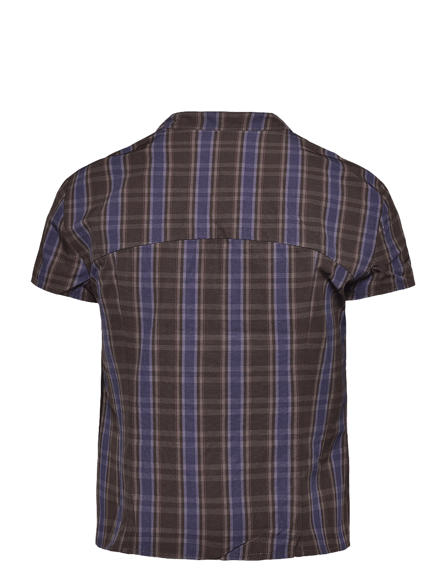 Laagam - AZURA BROWN SQUARED TOP - kurzärmlige hemden - brown - 1