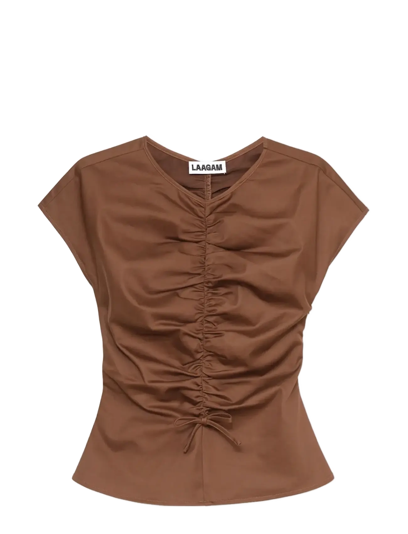 Laagam SIMONE BROWN RUCHED BLOUSE - Dizainerių prekės - BROWN / brown