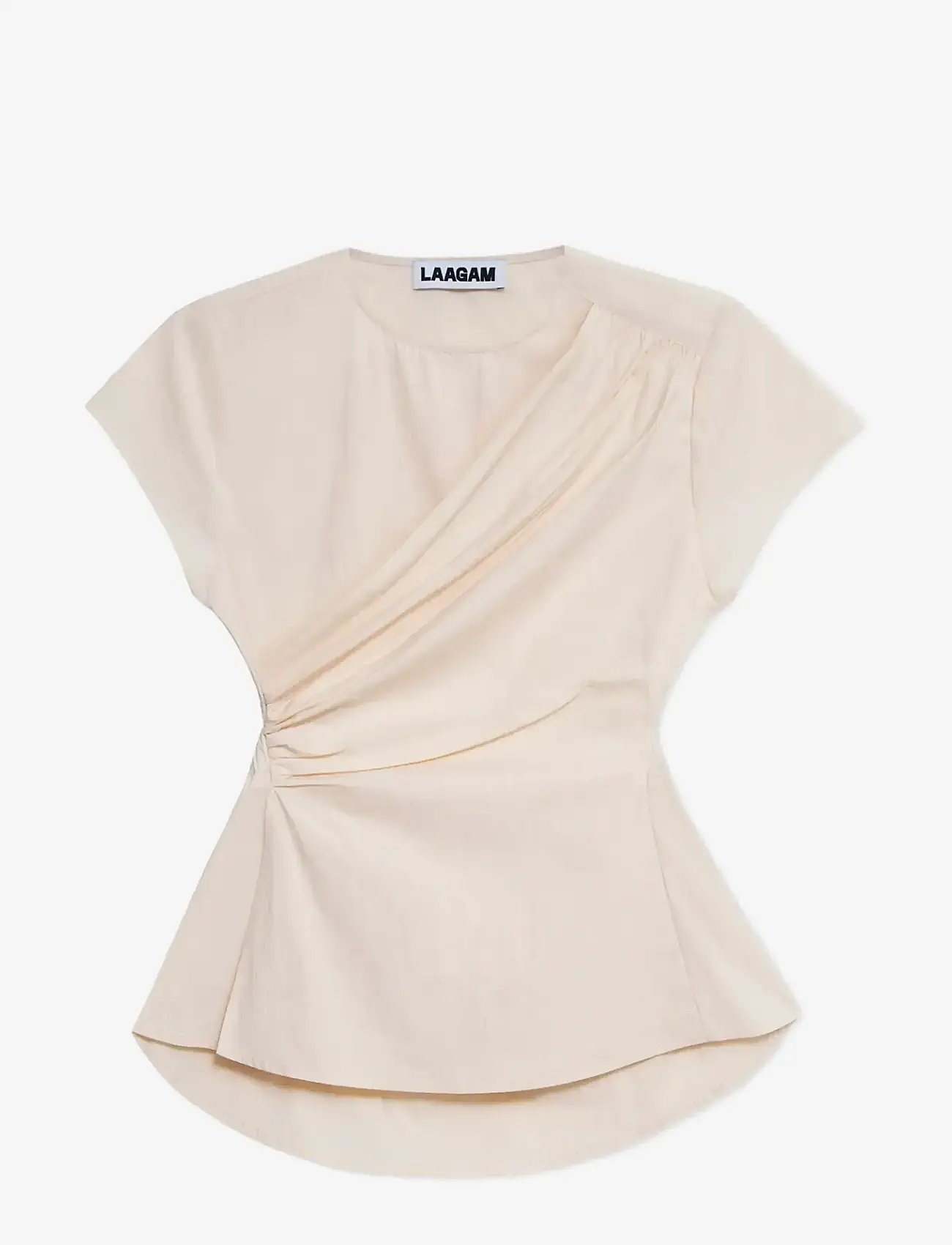 Laagam - RAVEN WHITE ASYMMETRIC BLOUSE - short-sleeved blouses - white - 1