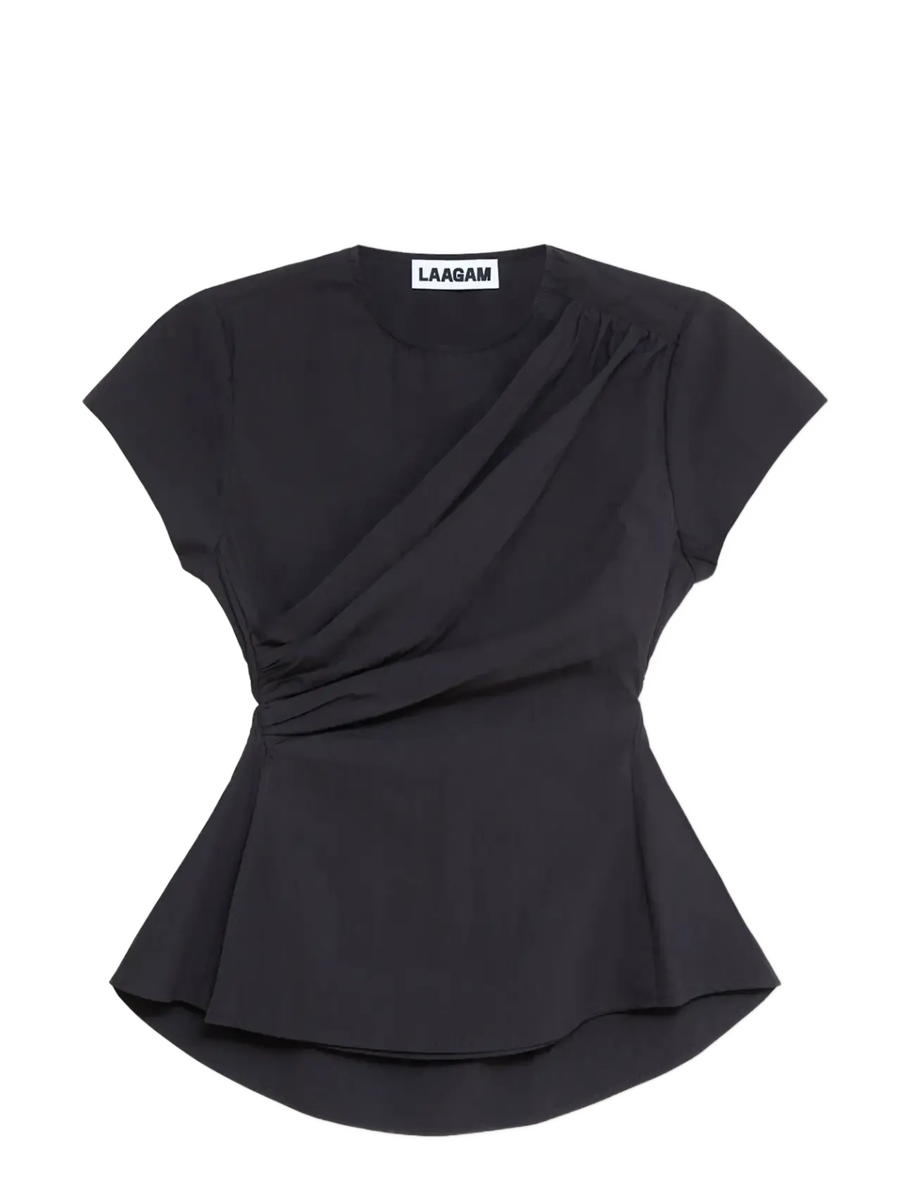 Laagam RAVEN BLACK ASYMMETRIC BLOUSE - Dizainerių prekės - BLACK / black