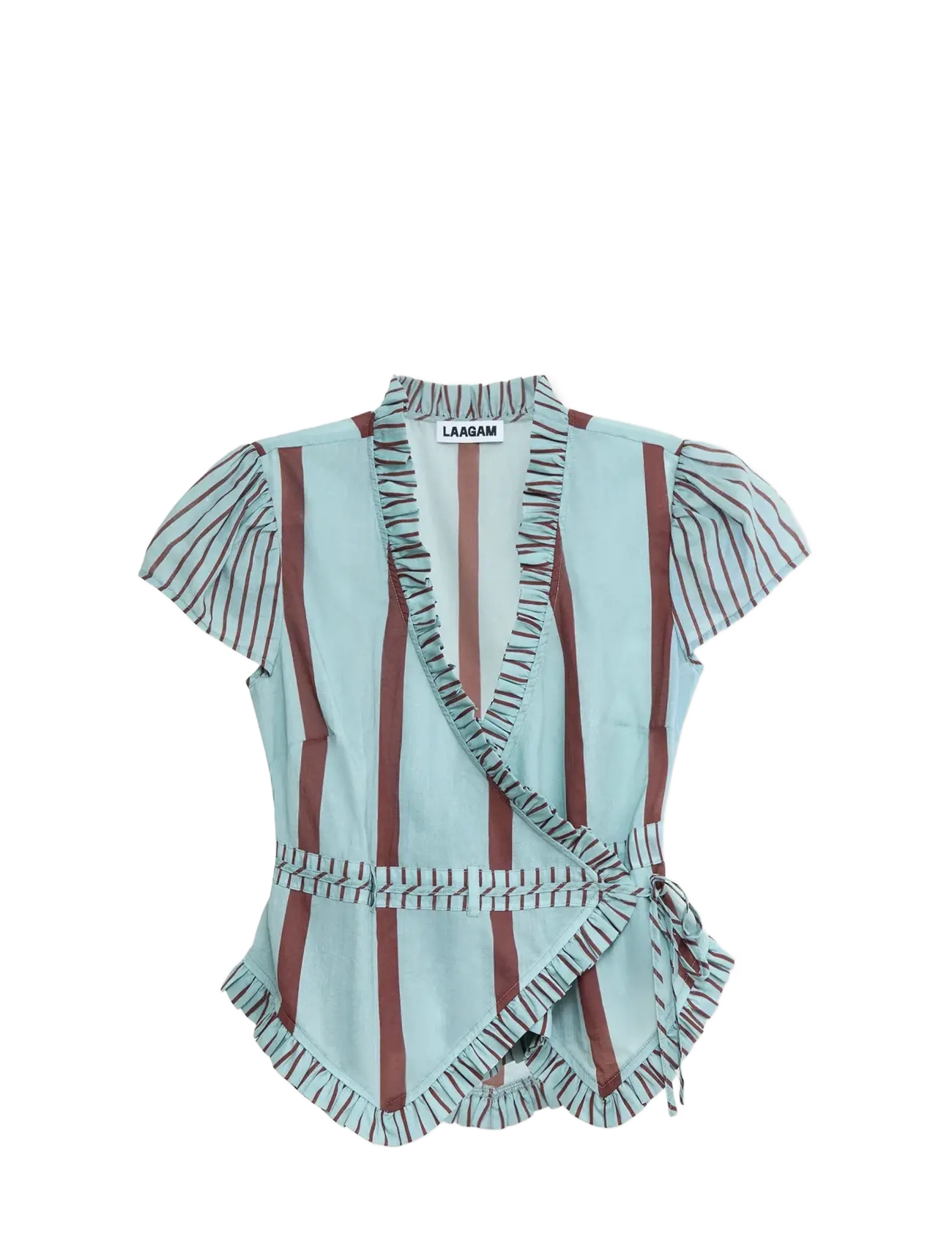 Laagam ATENA TURQUOISE STRIPED WRAPBLOUSE - Blusen & Hemden - TURQUOISE / blue