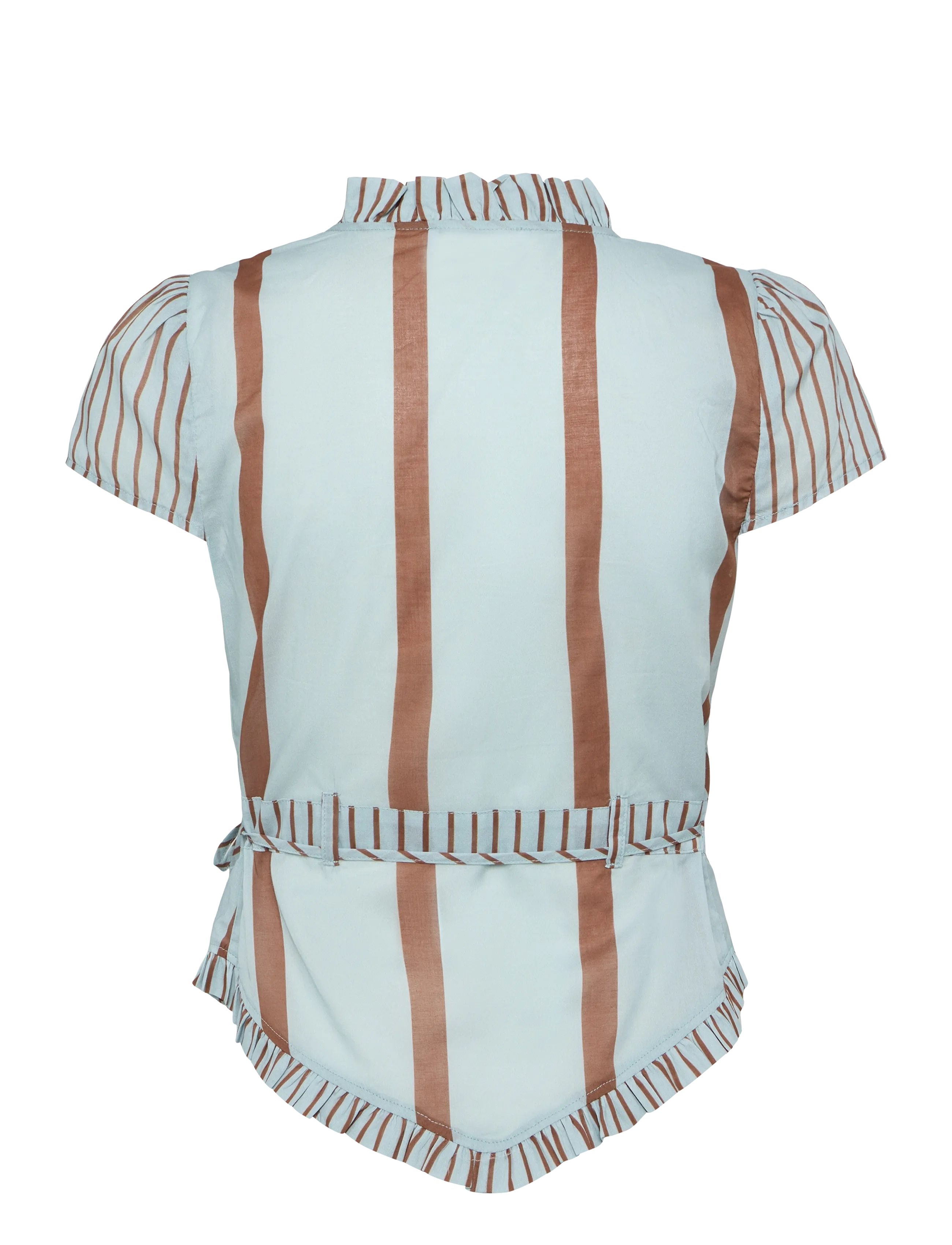 Laagam - ATENA TURQUOISE STRIPED WRAPBLOUSE - short-sleeved blouses - turquoise - 2