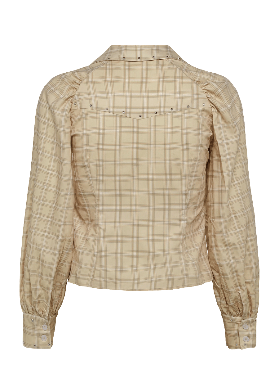 Laagam - ROWAN BEIGE SQUARED BLOUSE - langærmede bluser - beige - 1