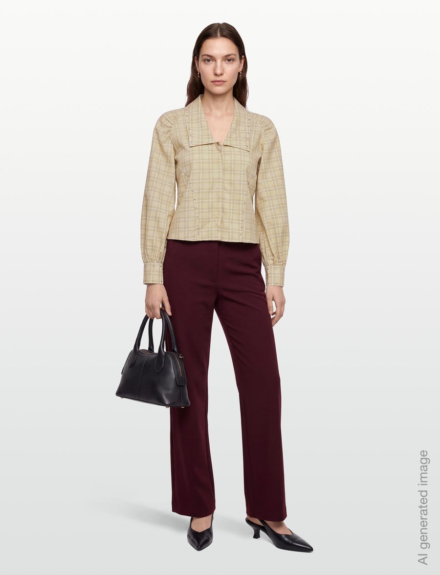 Laagam - ROWAN BEIGE SQUARED BLOUSE - long sleeved blouses - beige - 0