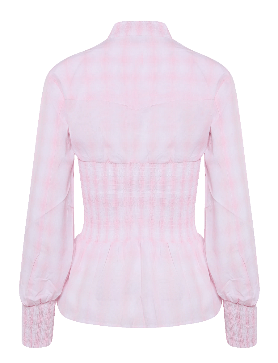 Laagam - MINA PINK SQUARED ZIPPERED BLOUSE - langærmede bluser - pink - 1