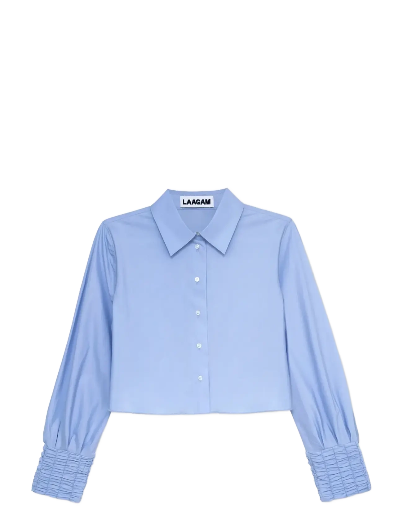 LAAGAM Roxane Blau Ruched Shirt Blau - L - Damen