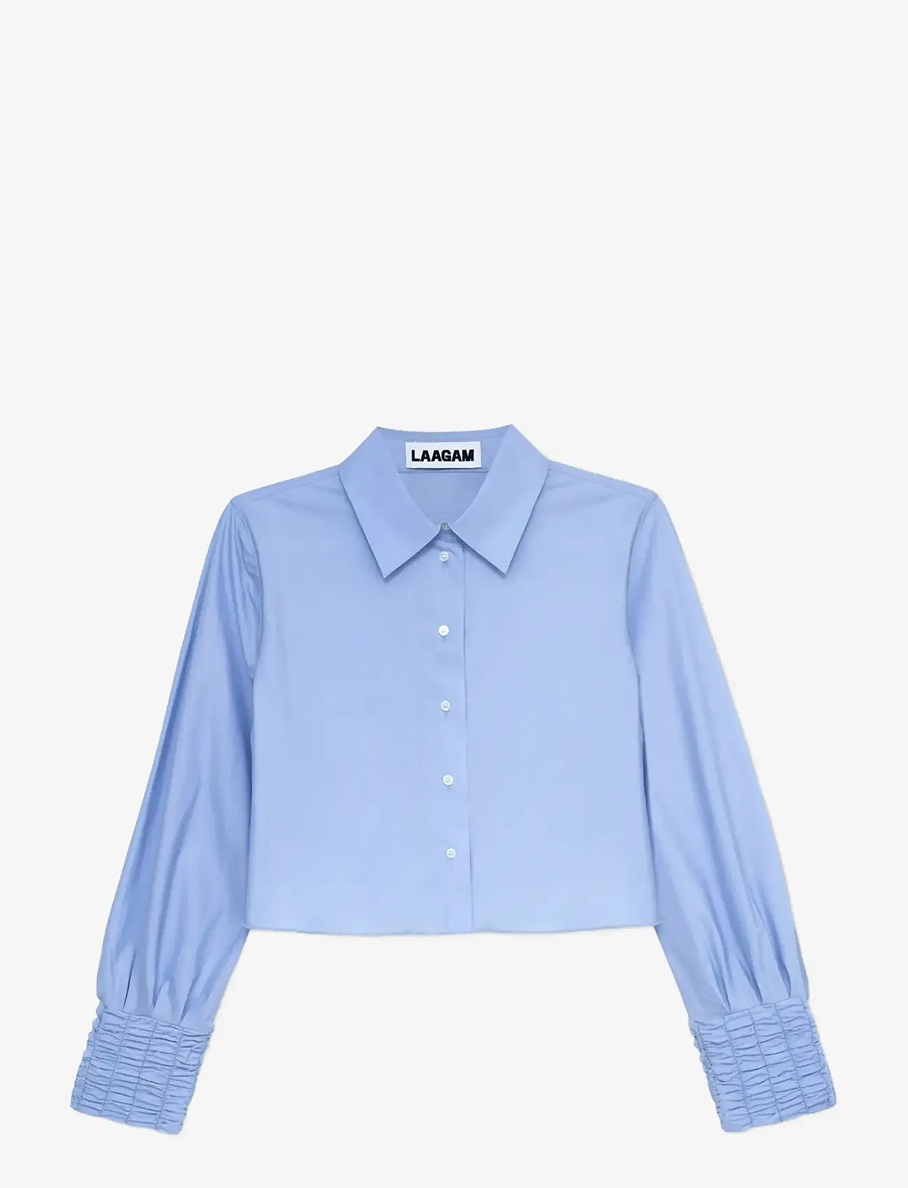 Laagam - ROXANE BLUE RUCHED SHIRT - denim shirts - blue - 1