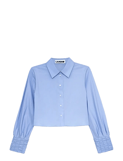 Laagam ROXANE BLUE RUCHED SHIRT - Hversdagsleg Tíska - BLUE / blue
