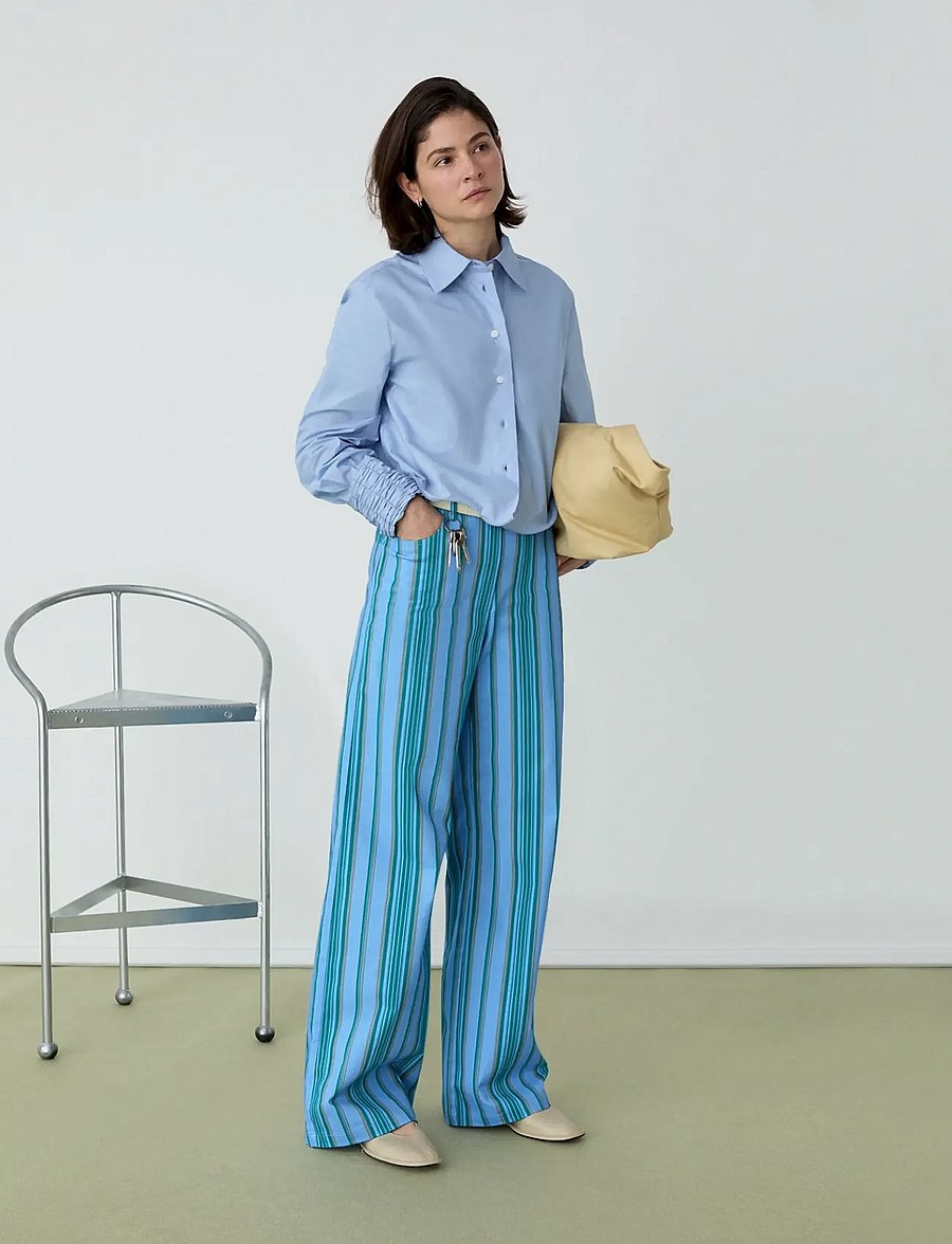 Laagam - ROXANE BLUE RUCHED SHIRT - pikkade varrukatega särgid - blue - 0
