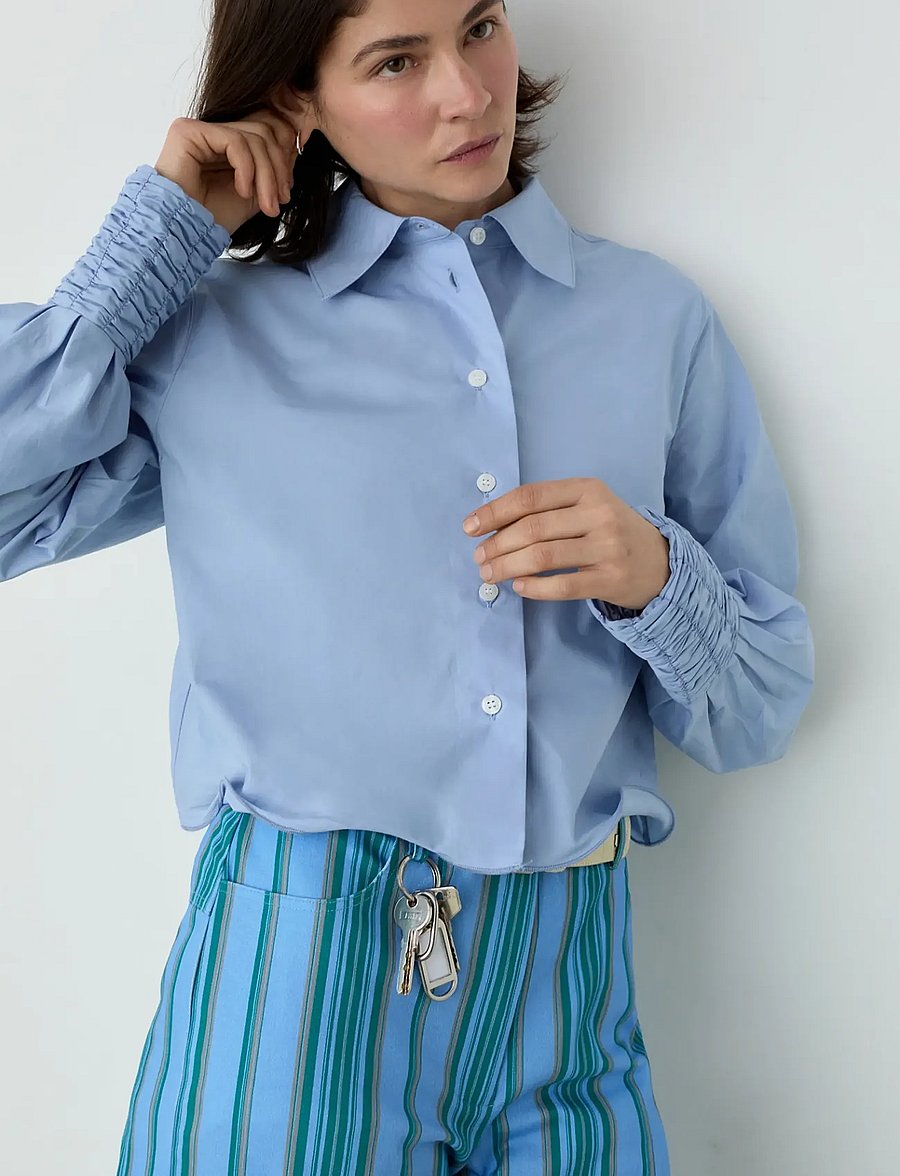 Laagam - ROXANE BLUE RUCHED SHIRT - pikkade varrukatega särgid - blue - 2