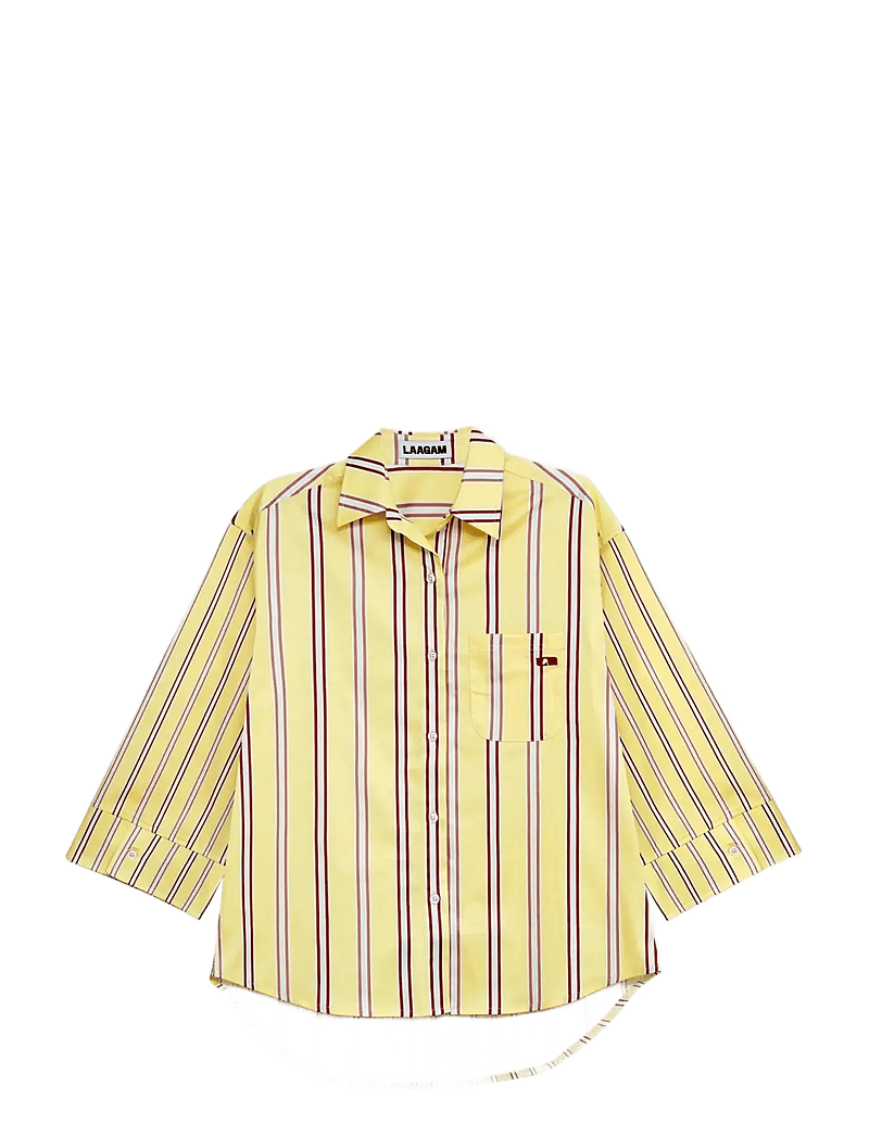 Laagam - CAOS BUTTER STRIPED SHIRT - denim shirts - butter - 0