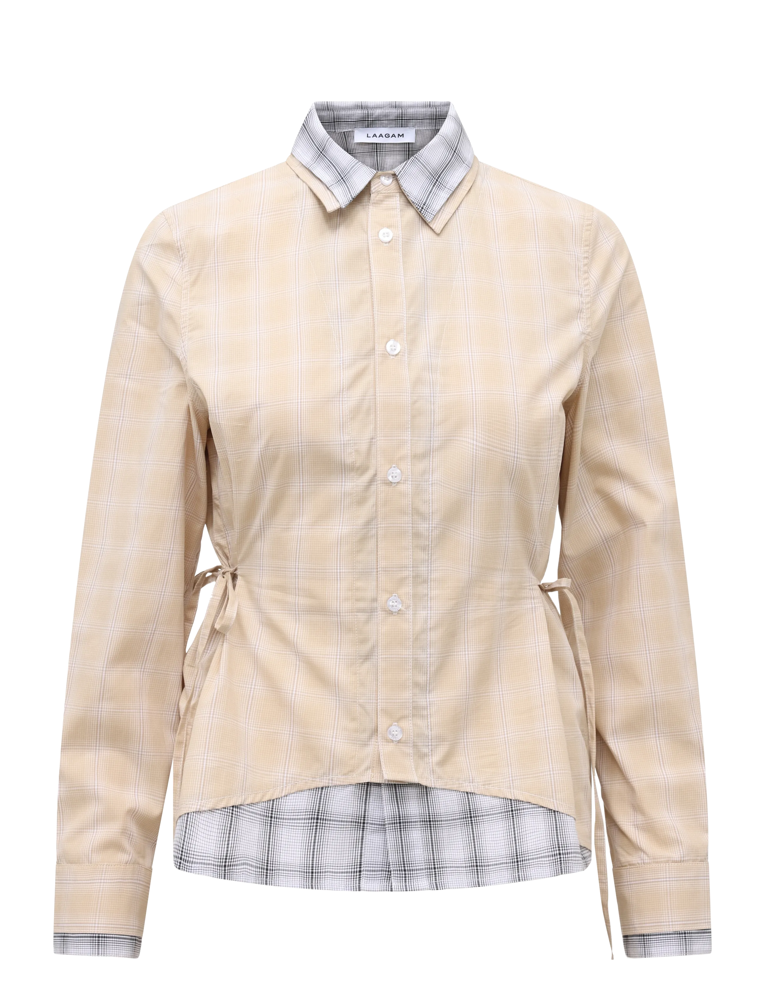 Laagam CHAPELL BEIGE SQUARED LAYERED SHIRT - Blouses & Shirts - BEIGE / beige