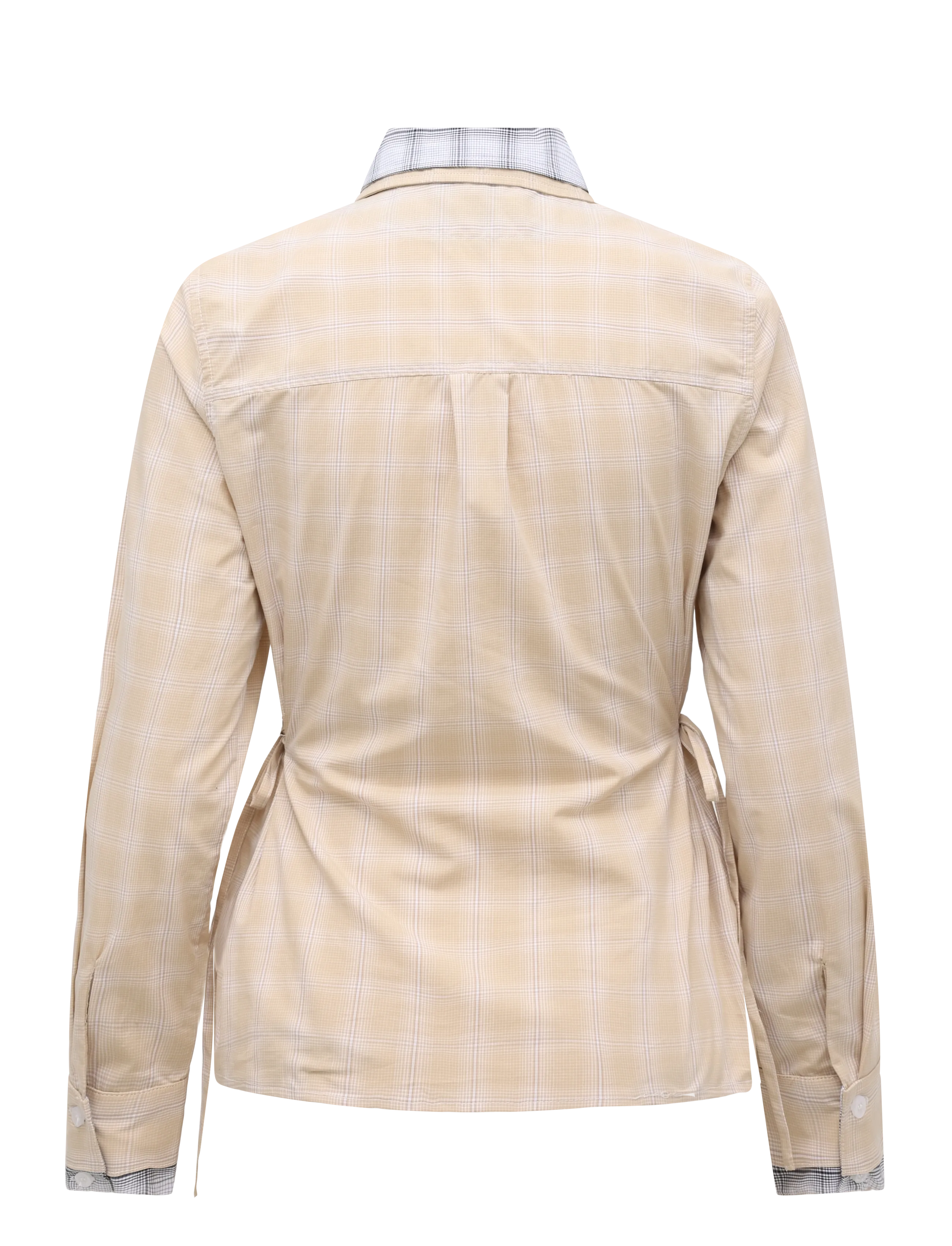 Laagam - CHAPELL BEIGE SQUARED LAYERED SHIRT - long-sleeved shirts - beige - 1
