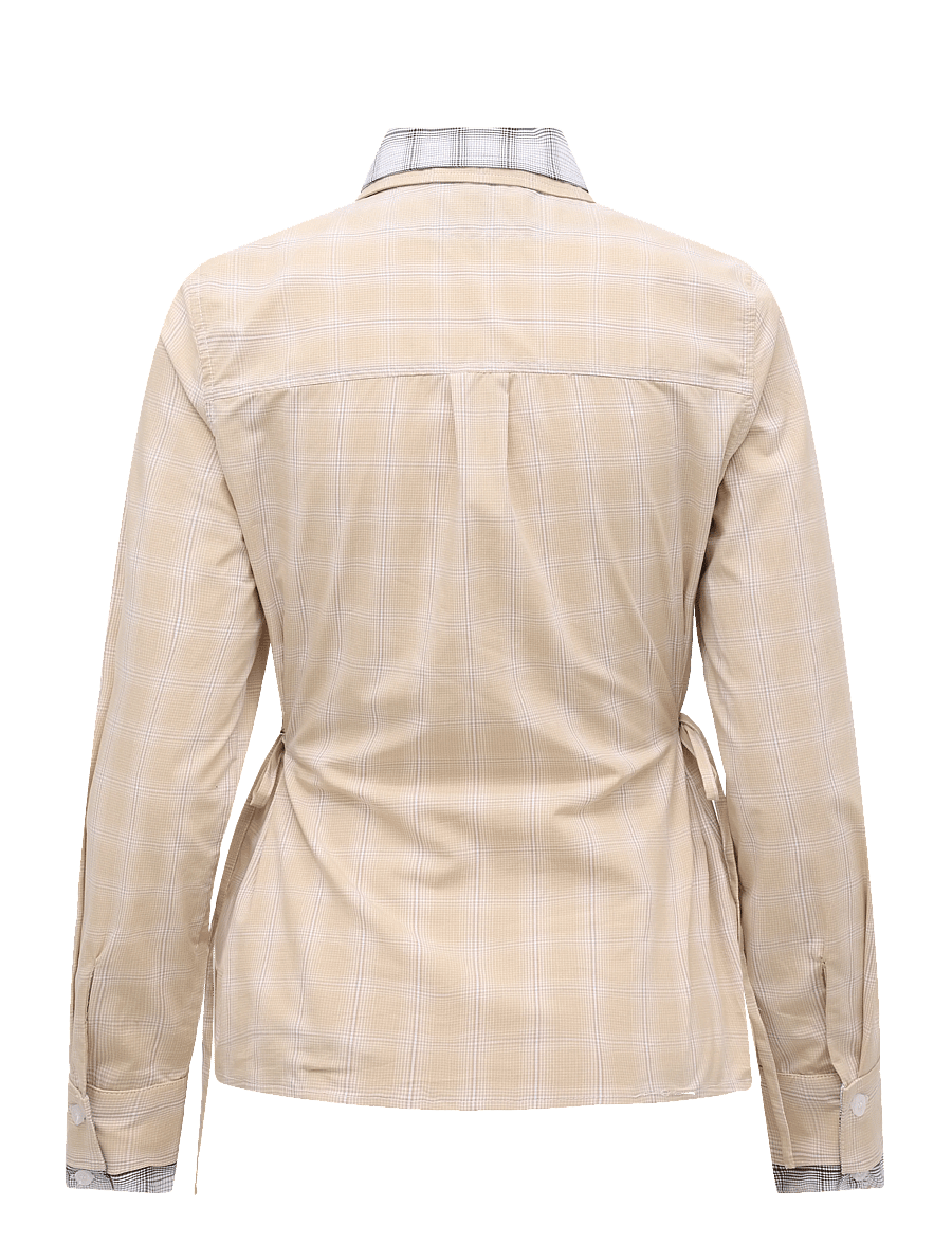 Laagam - CHAPELL BEIGE SQUARED LAYERED SHIRT - langärmlige hemden - beige - 1