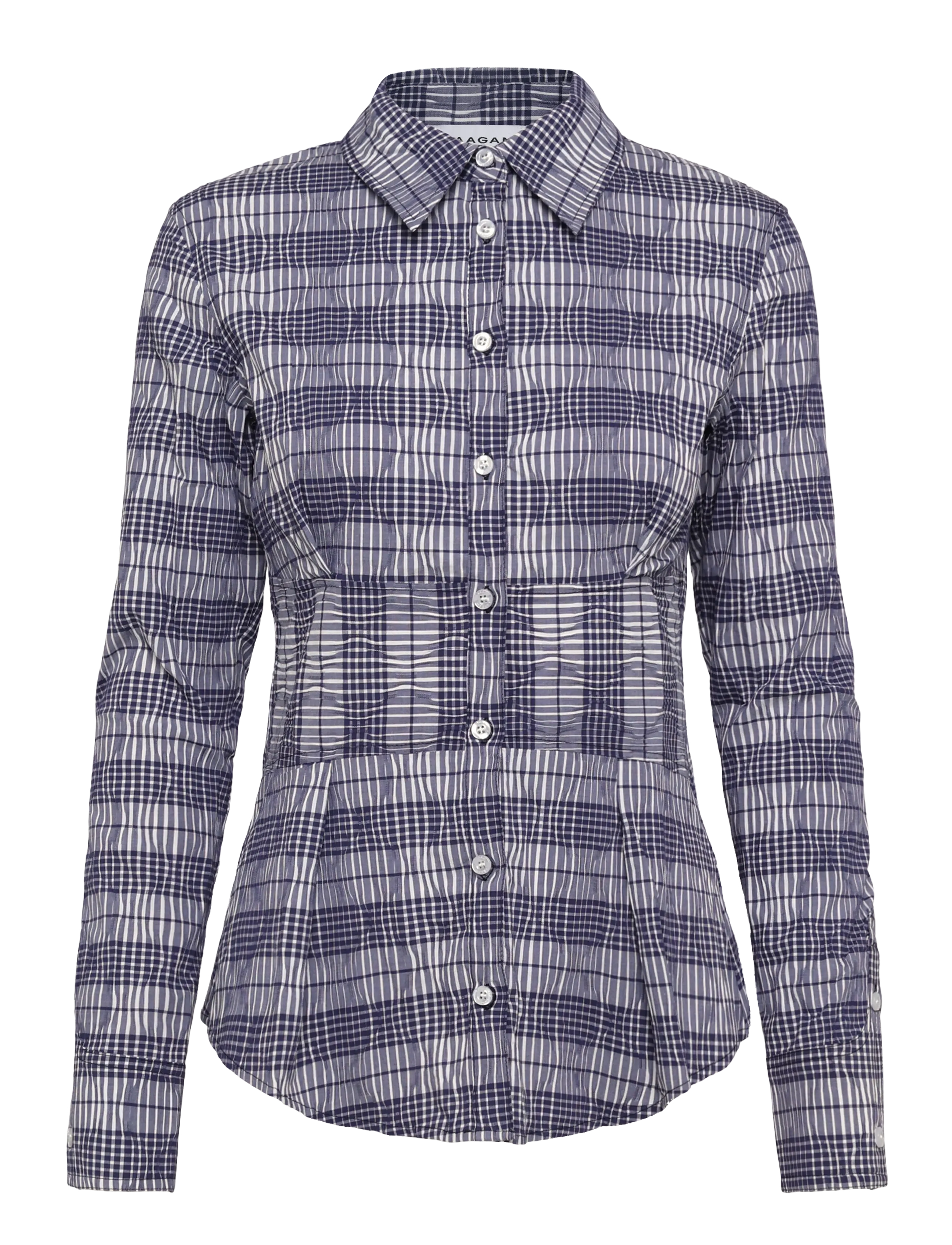 Laagam HELLA NAVY BLUE SQUARED SHIRT - Blouses & Shirts - NAVY BLUE / navy