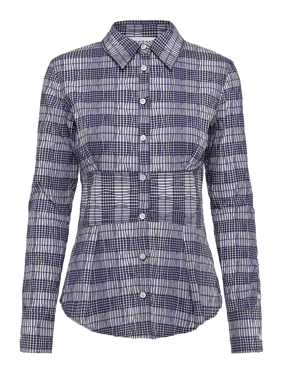 Laagam - HELLA NAVY BLUE SQUARED SHIRT - langærmede skjorter - navy blue - 0