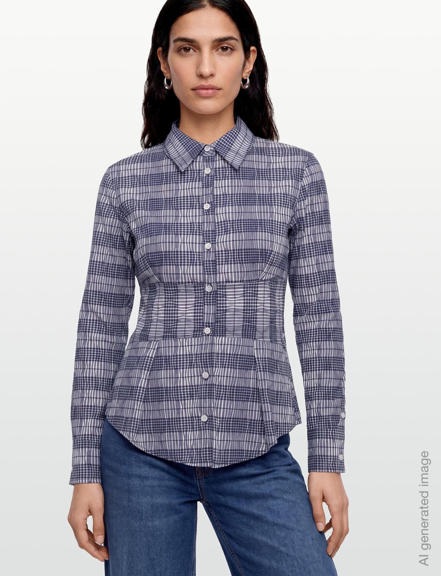 Laagam - HELLA NAVY BLUE SQUARED SHIRT - långärmade skjortor - navy blue - 3