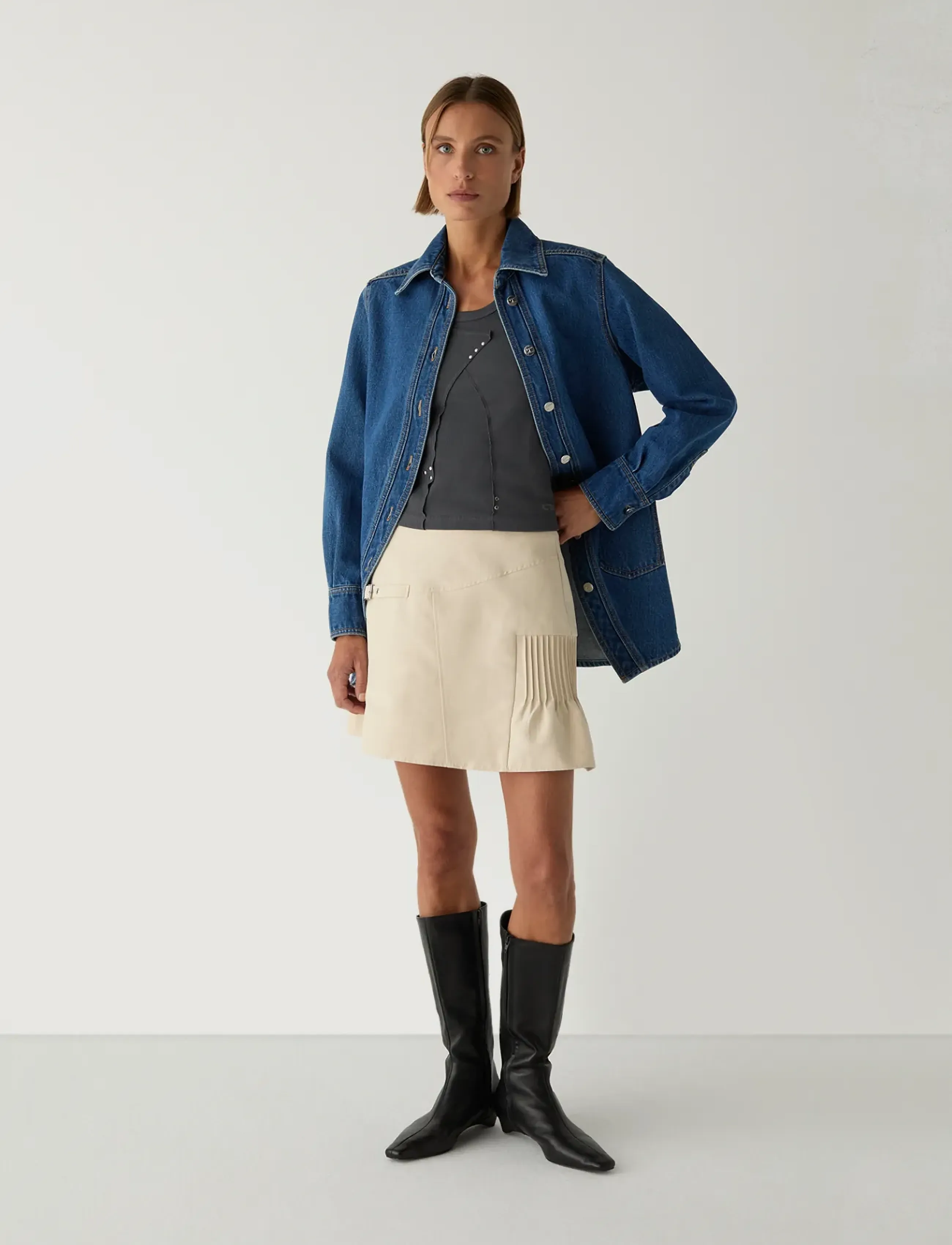 Laagam NO BOYFRIEND DENIM OVERSHIRT - Teksatagid - DENIM INDIGO / blue