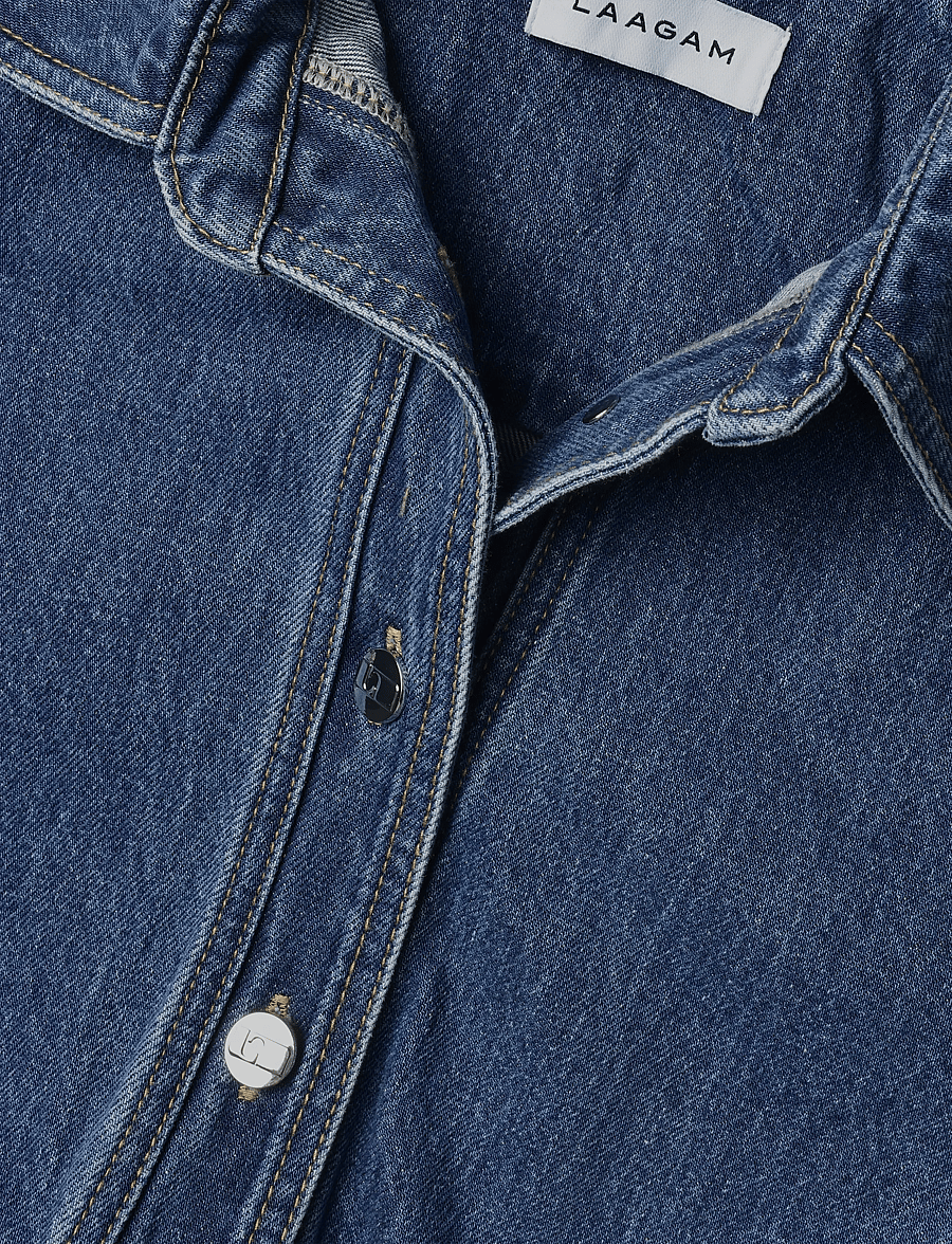 Laagam - NO BOYFRIEND DENIM OVERSHIRT - jeansjacken - denim indigo - 2