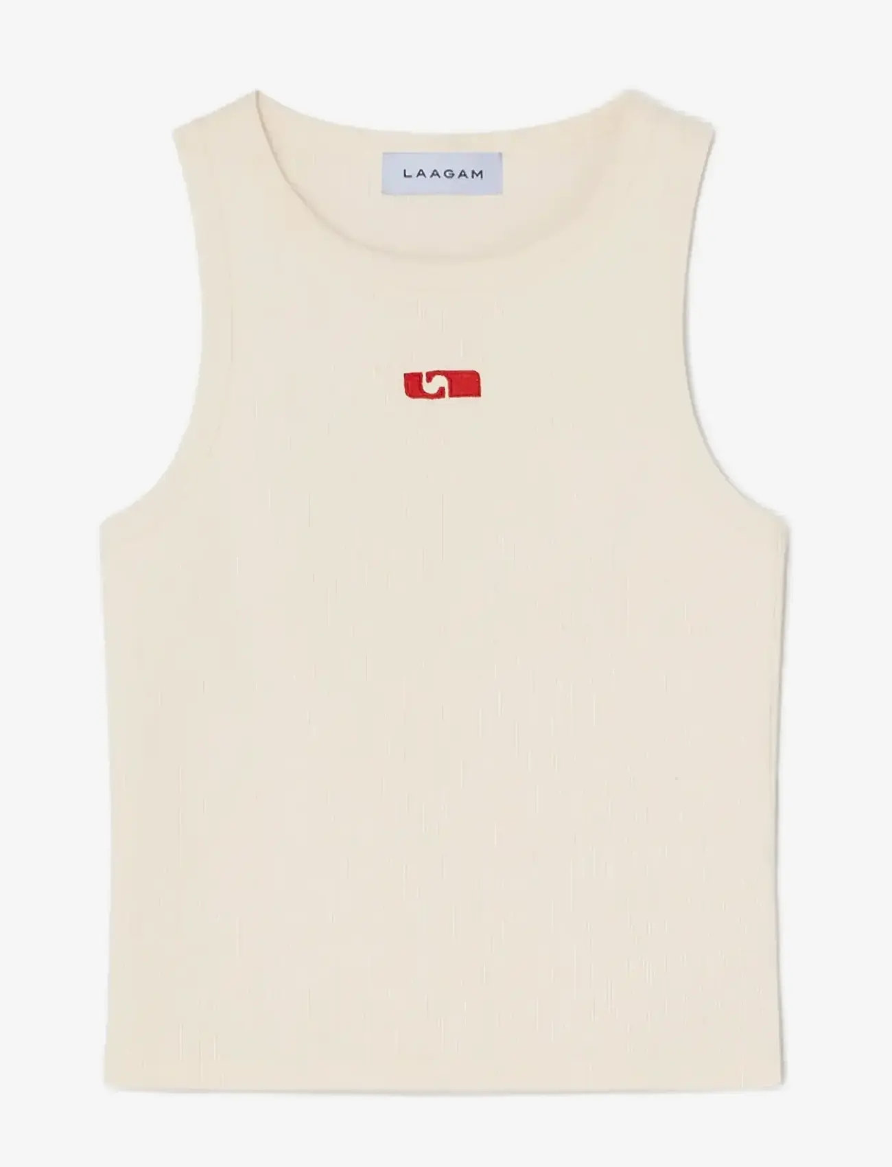 Laagam - ECRU EMBROIDERED LOGO TANK TOP - hauts sans manches - ecru - 1
