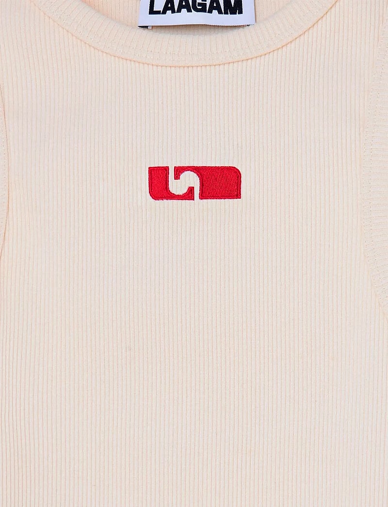 Laagam - ECRU EMBROIDERED LOGO TANK TOP - hauts sans manches - ecru - 4