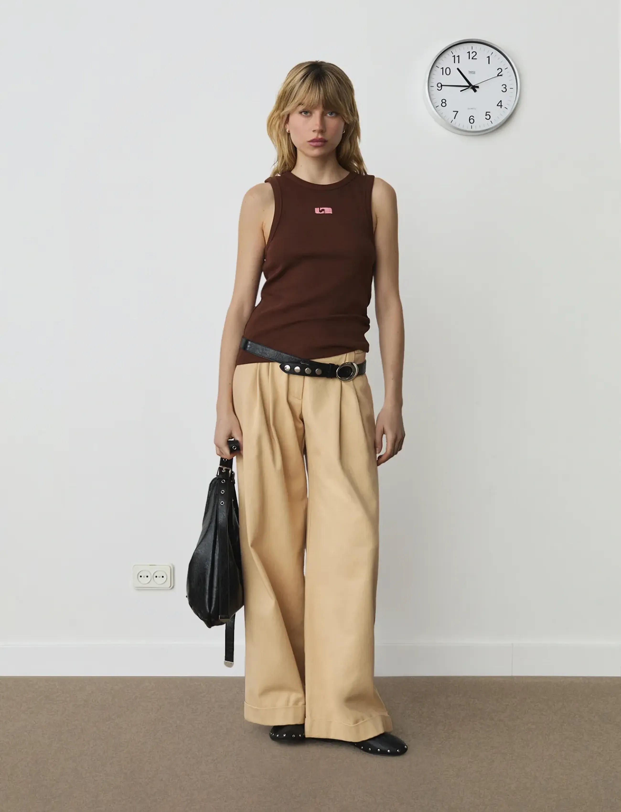 Laagam - BROWN EMBROIDERED LOGO TANK TOP - Ärmellose tops - brown - 2