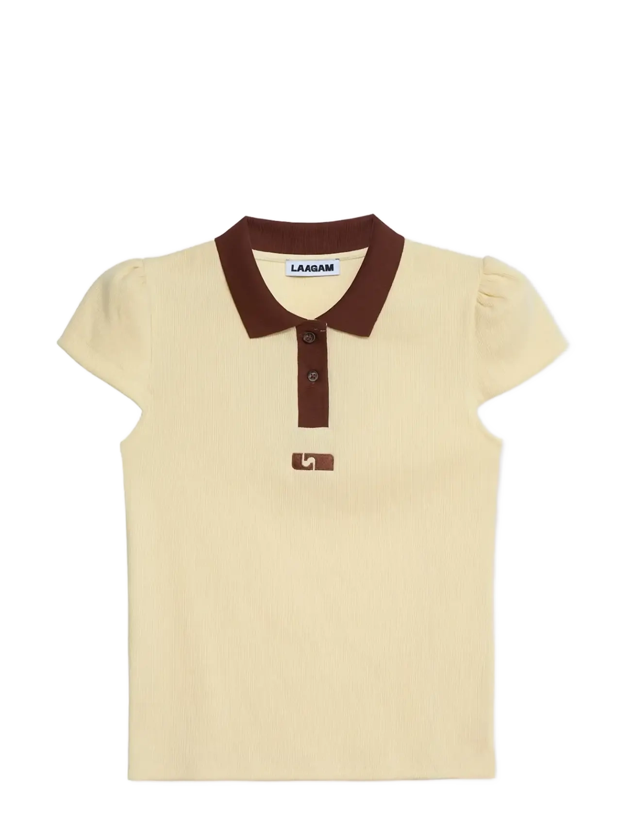 LAAGAM Erya Butter Polo T-Shirt Cream - XL - Damen
