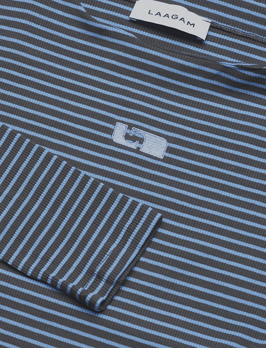 Laagam - EMORY BLUE STRIPED LONG SLEEVE T-SHIRT - langärmlige tops - blue - 2