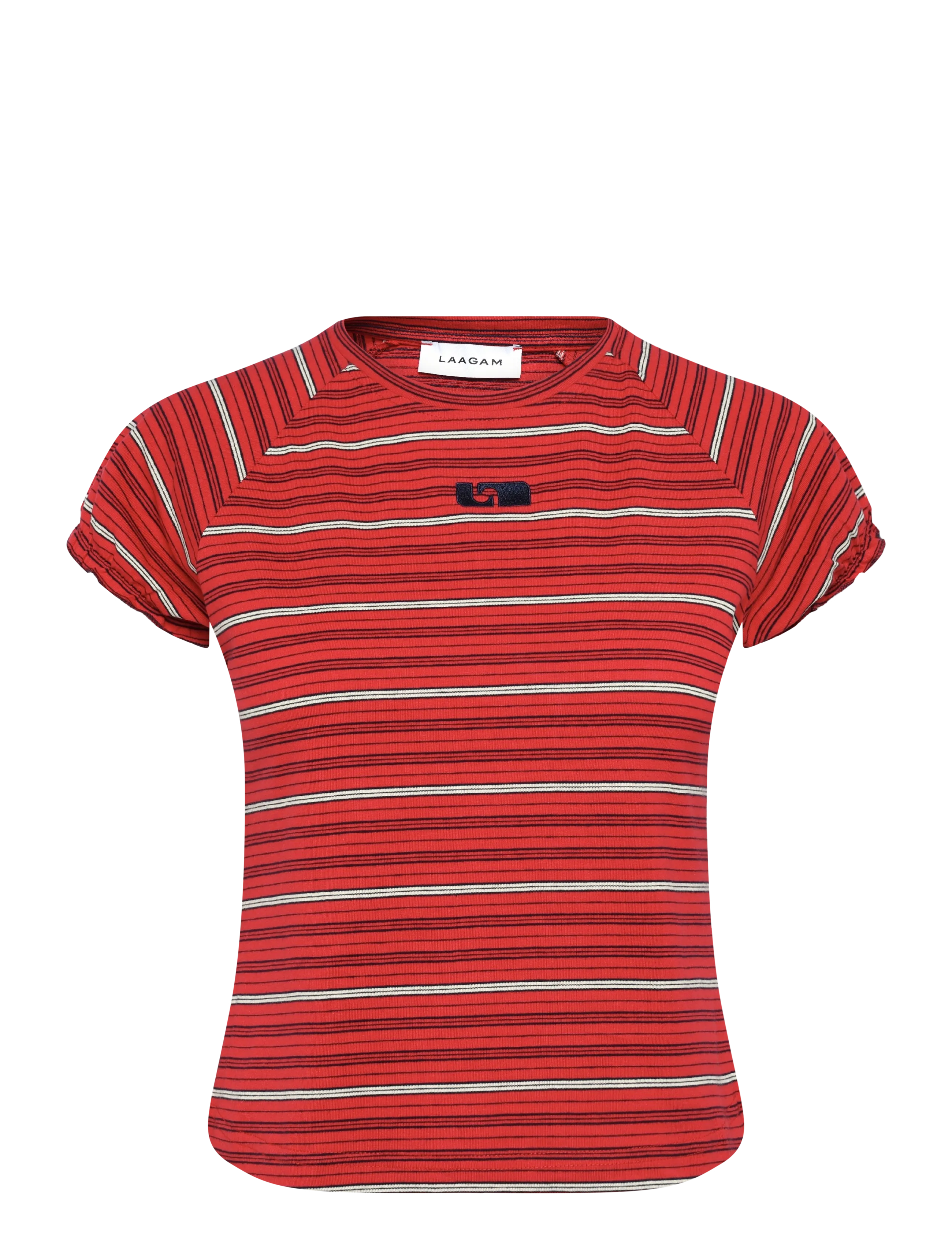 Laagam ZAIRA RED EMBROIDERED LOGO T-SHIRT - T-Shirts & Tops - RED / red