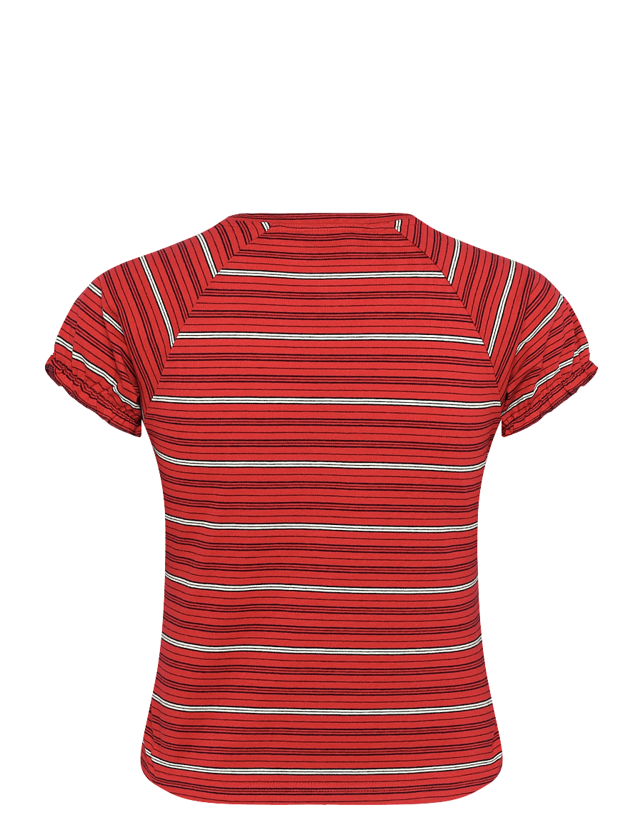Laagam - ZAIRA RED EMBROIDERED LOGO T-SHIRT - t-shirts - red - 1