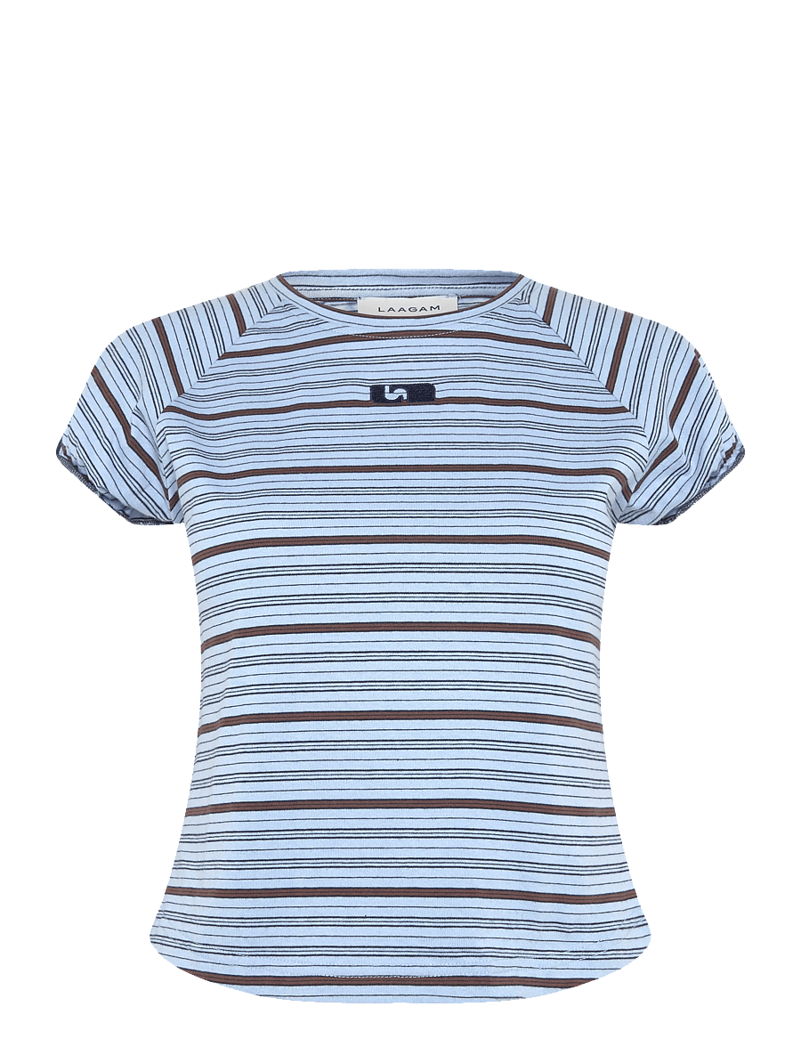 Laagam - ZAIRA BLUE EMBROIDERED LOGO T-SHIRT - t-särgid - blue - 0