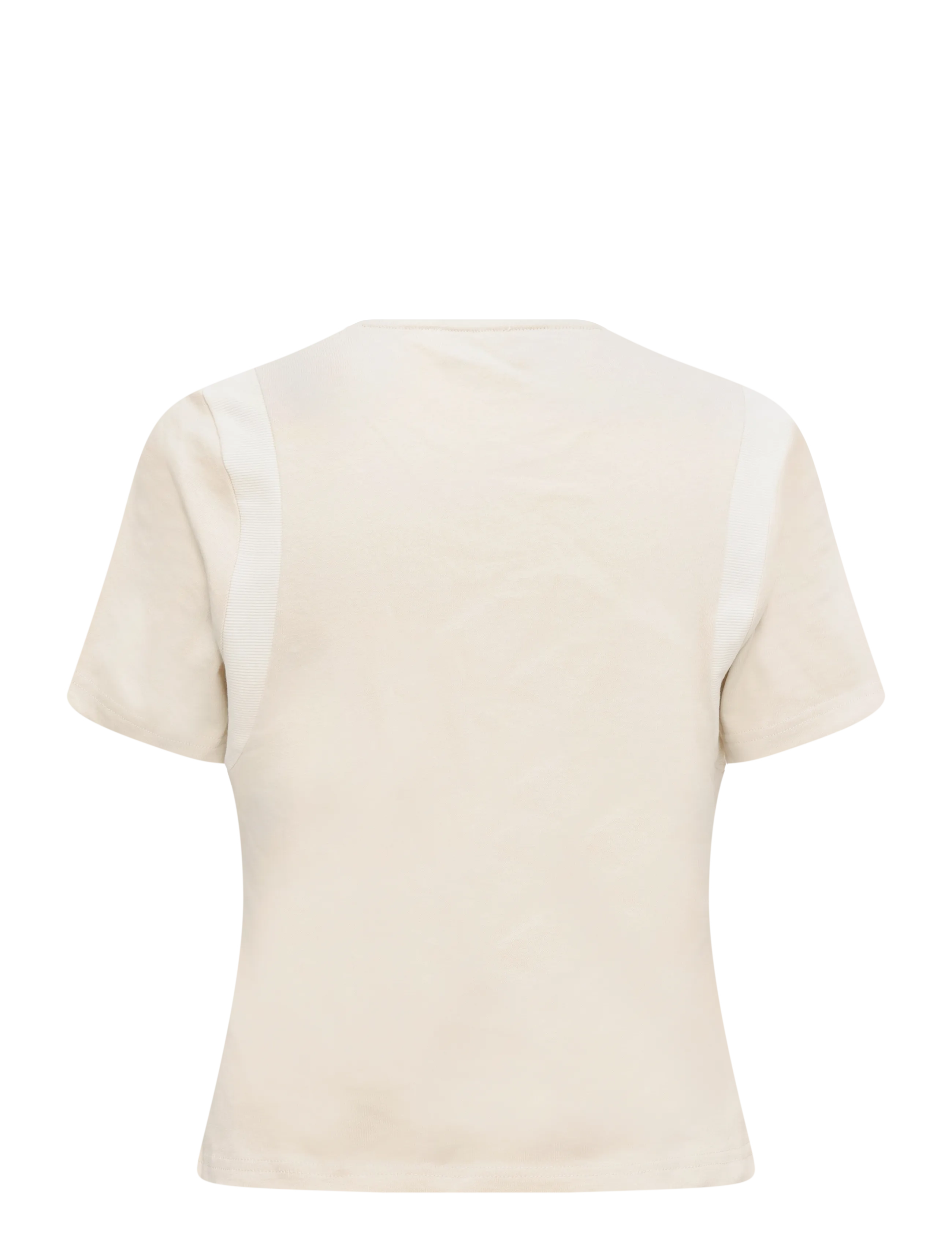 Laagam - LUMEA ECRU LOGO T-SHIRT - t-shirts - ecru - 1