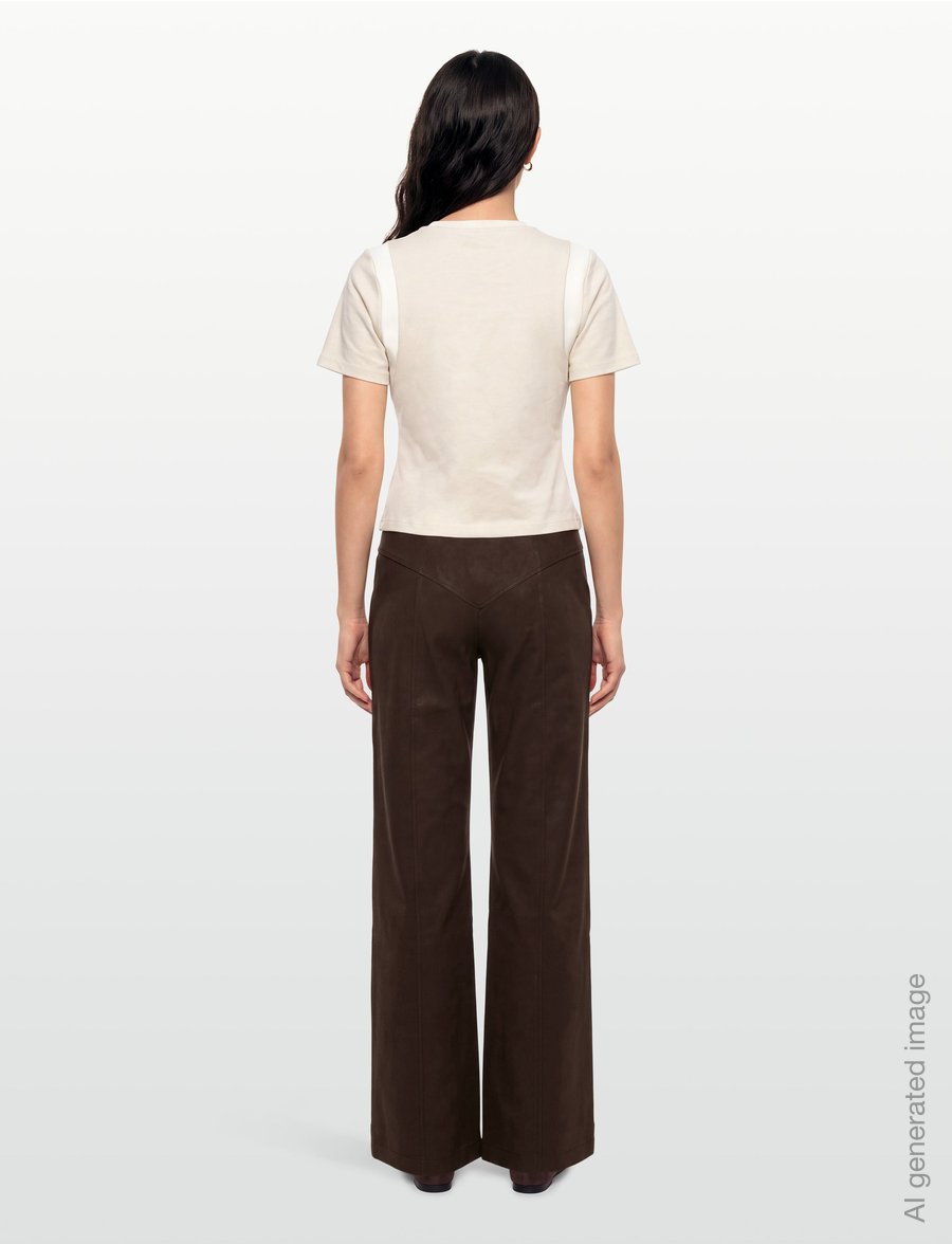 Laagam - LUMEA ECRU LOGO T-SHIRT - t-shirts - ecru - 4