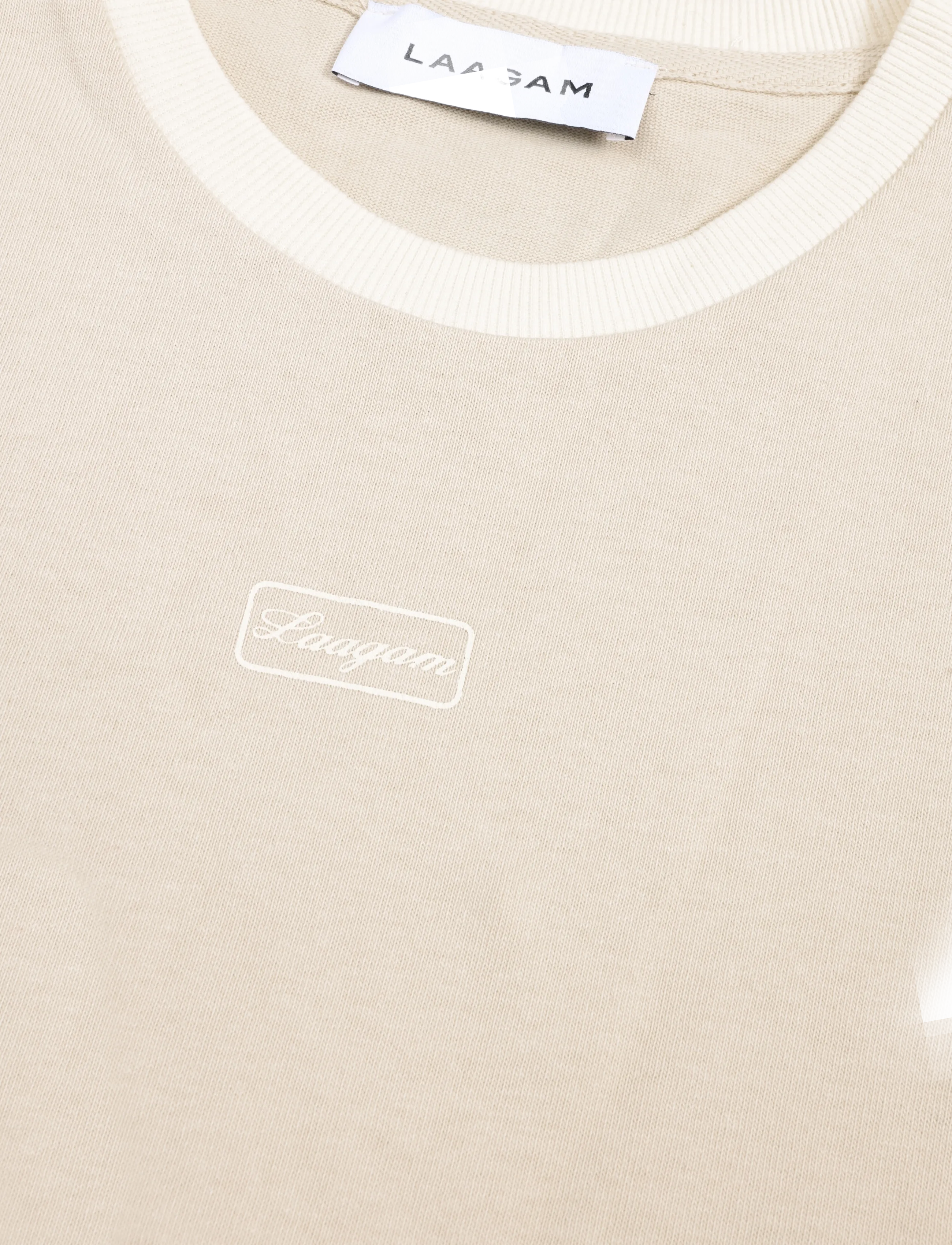Laagam - LUMEA ECRU LOGO T-SHIRT - t-shirts - ecru - 2