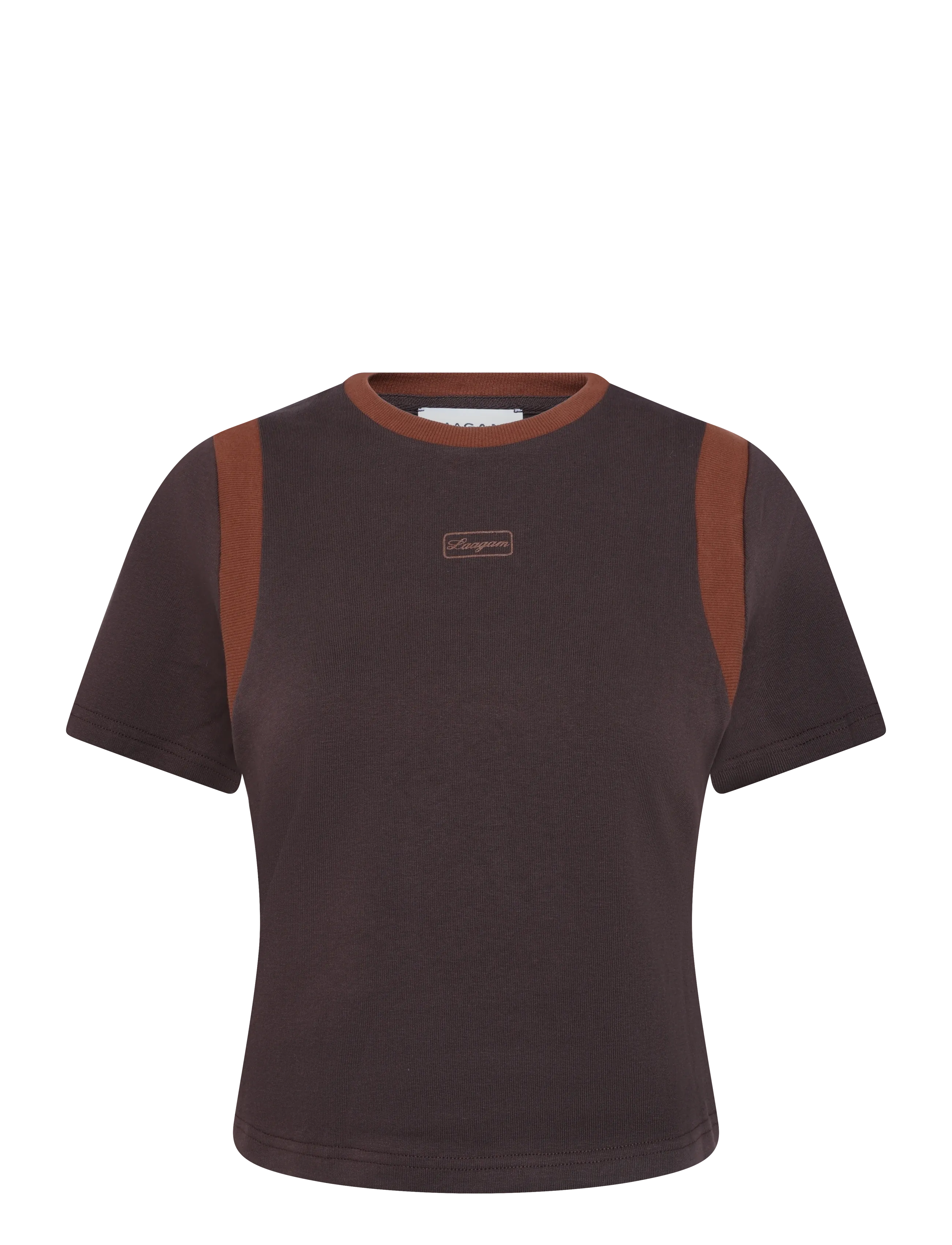 Laagam LUMEA BROWN LOGO T-SHIRT - T-Shirts & Tops - BROWN / brown