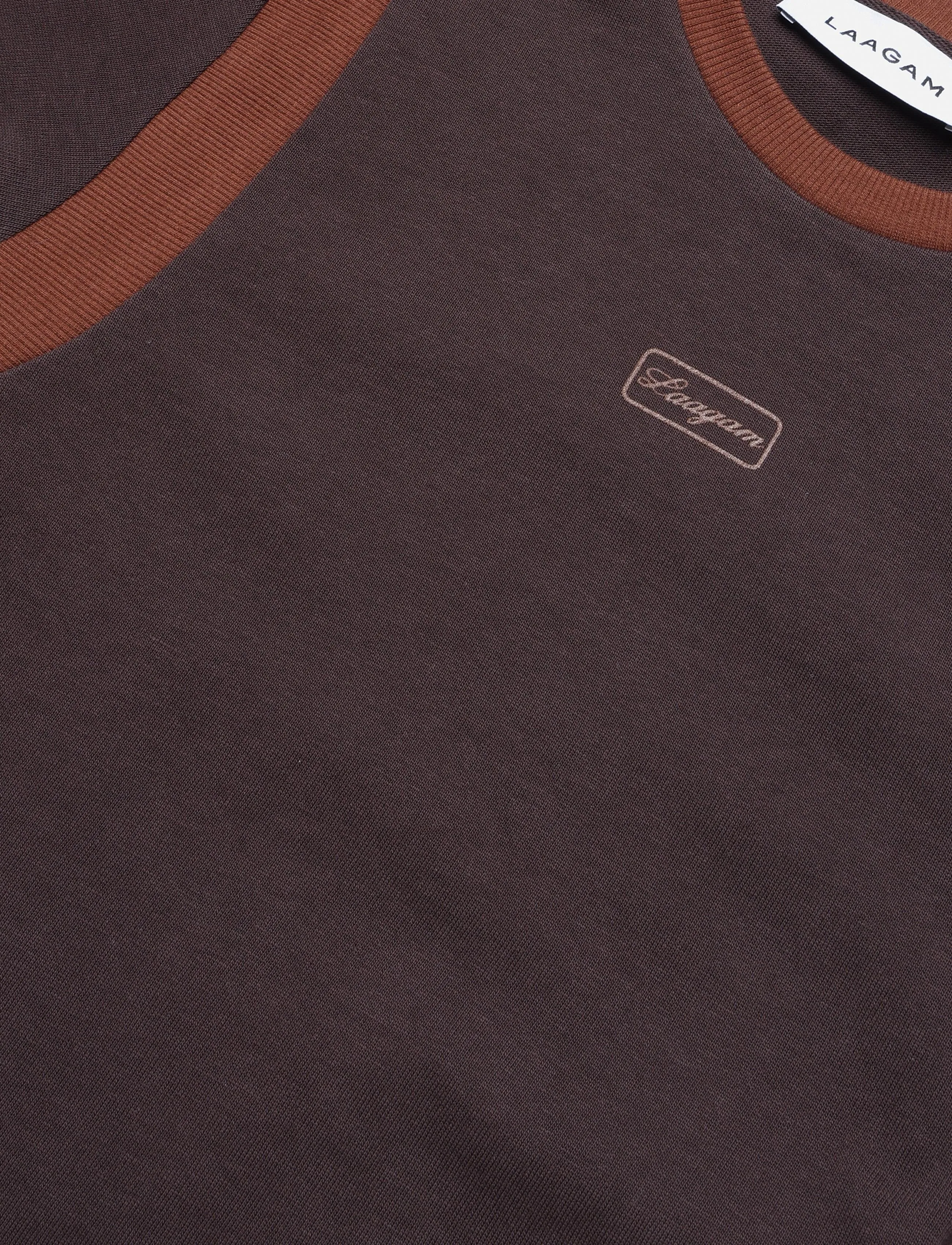 Laagam - LUMEA BROWN LOGO T-SHIRT - t-shirts - brown - 2
