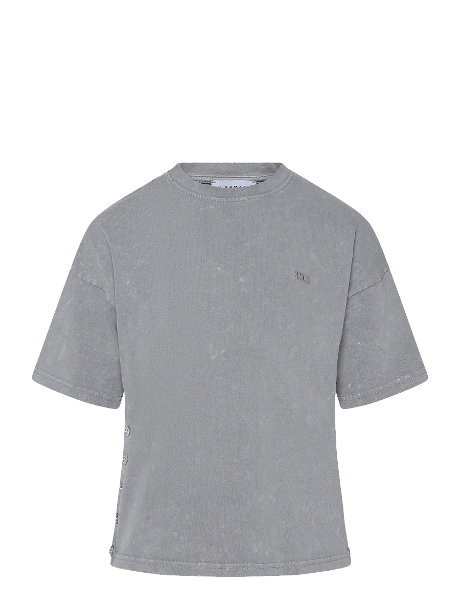 Laagam - NAEVA GREY T SHIRT - crop tops - grey - 0