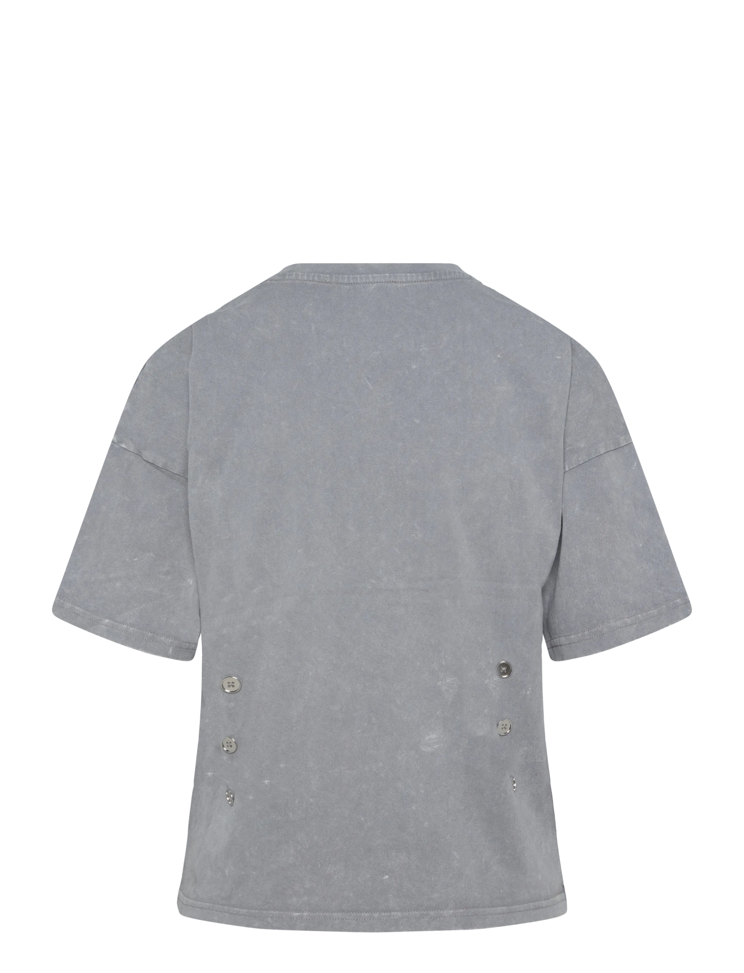 Laagam - NAEVA GREY T SHIRT - crop tops - grey - 1
